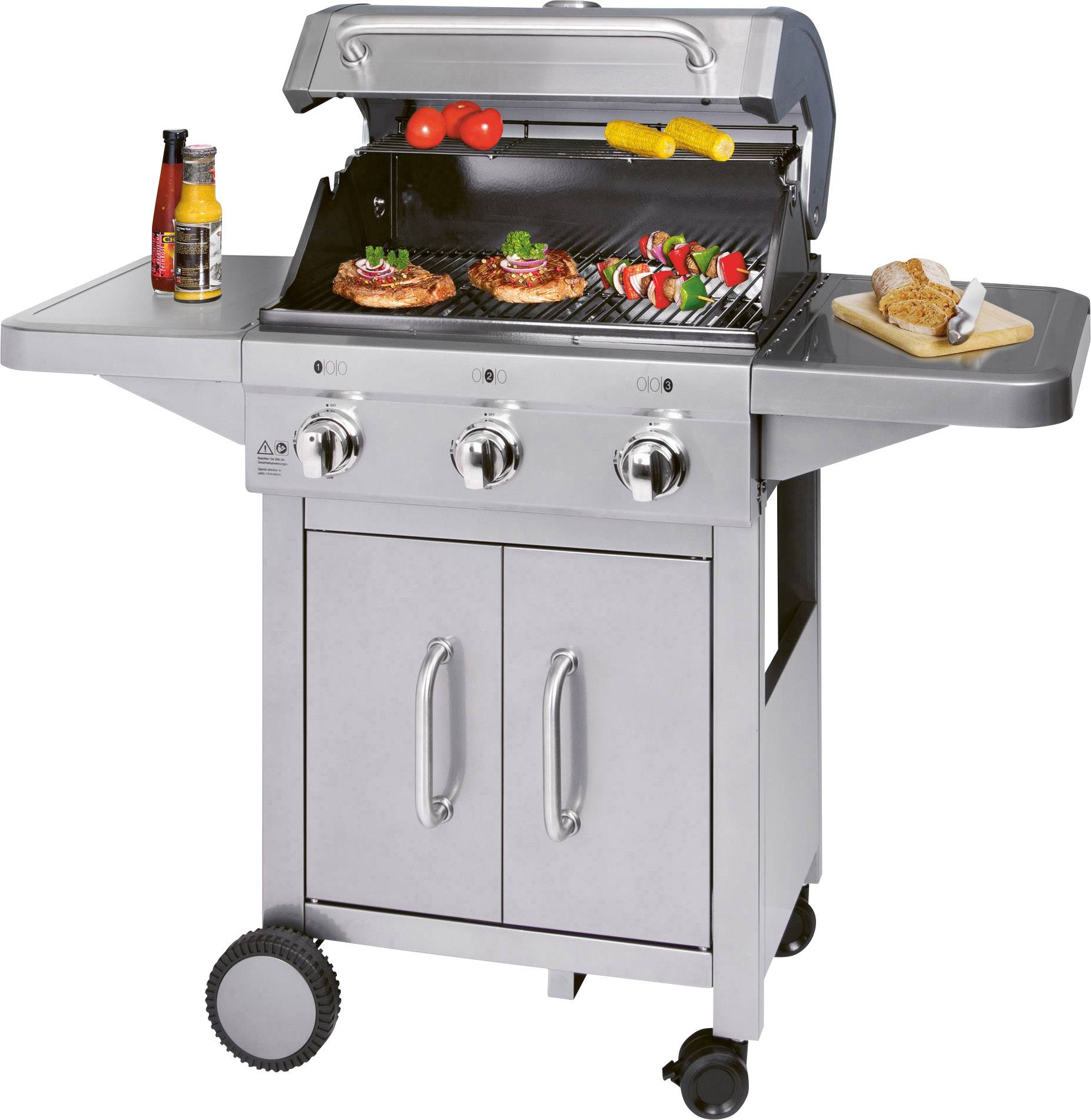 Profi Cook PC-GG 1179 Gas Grill 3 Brenner  Edelstahl