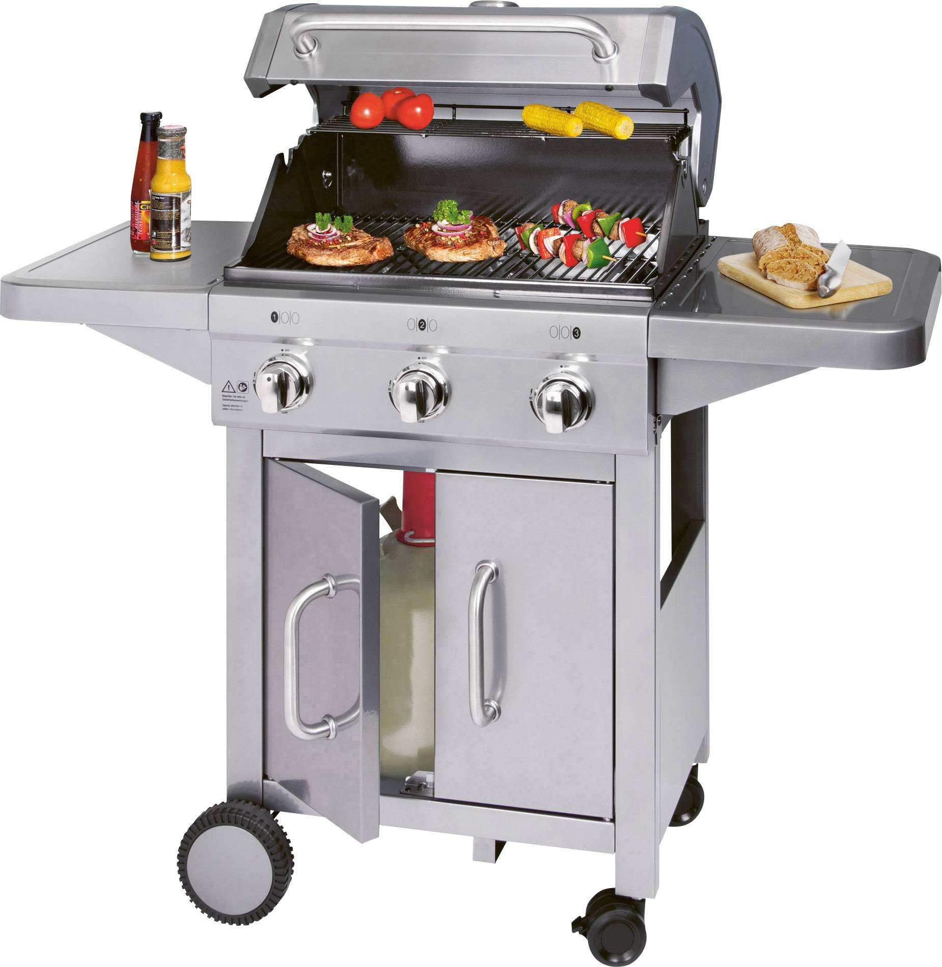 Profi Cook PC-GG 1179 Gas Grill 3 Brenner  Edelstahl