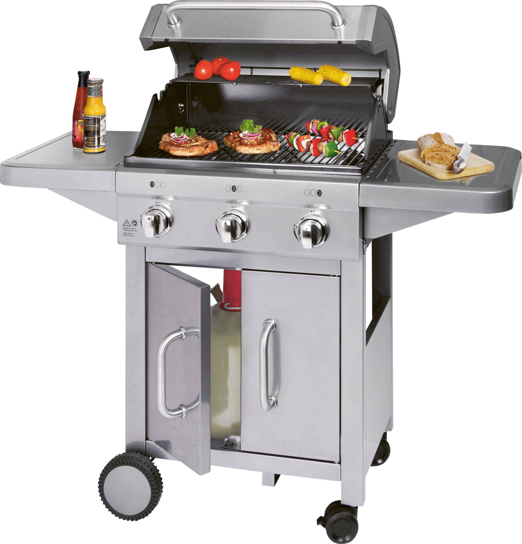 Profi Cook PC-GG 1179 Gas Grill 3 Brenner  Edelstahl
