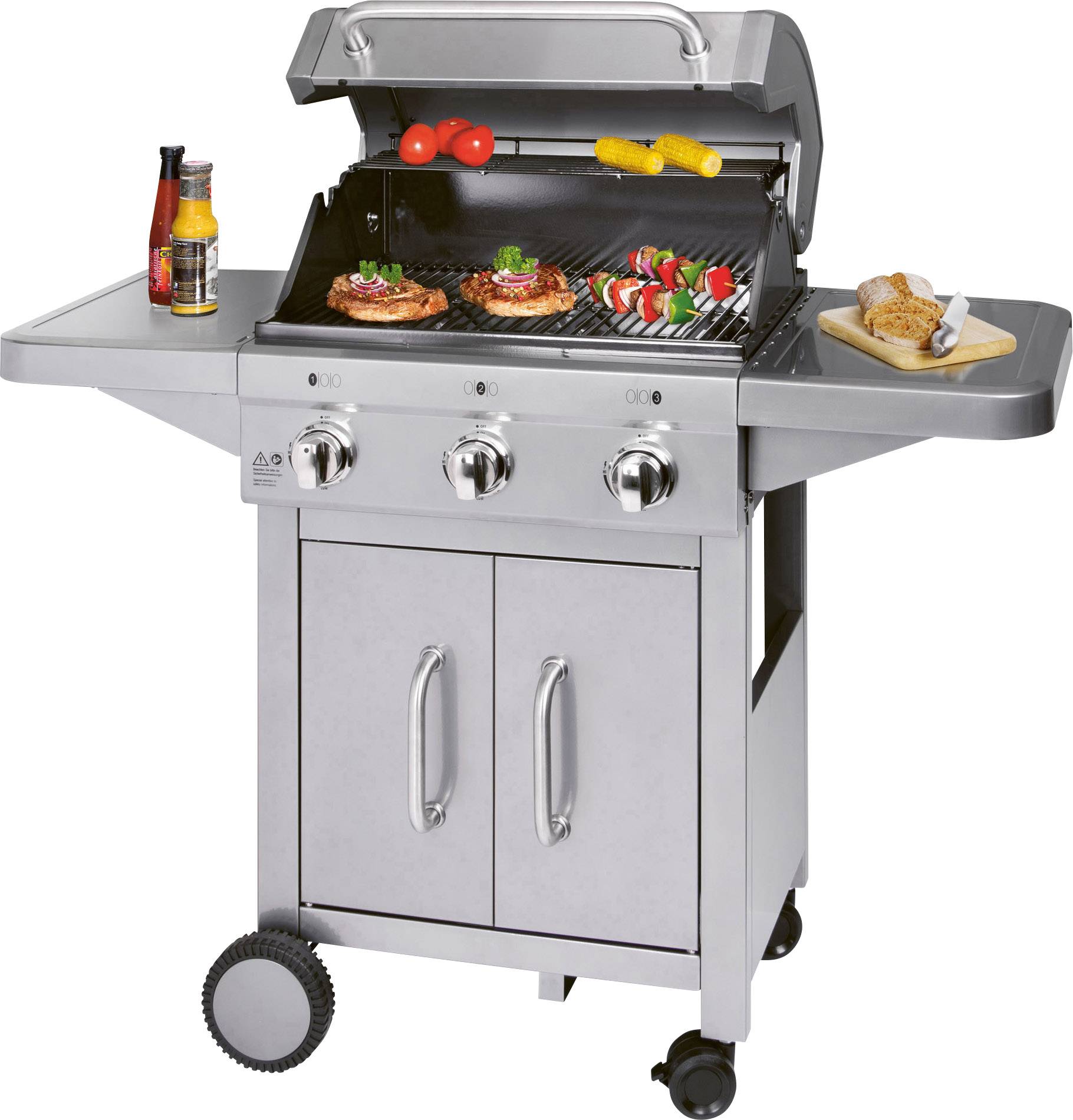 Profi Cook PC-GG 1179 Gas Grill 3 Brenner  Edelstahl