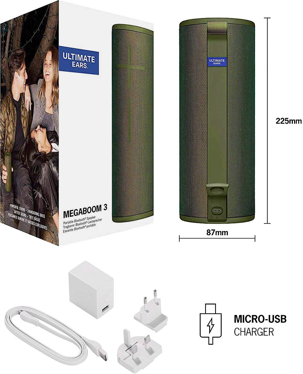 Ultimate Ears MEGABOOM 3 Bluetooth® Lautsprecher tragbar, schockresistent, staubfest, wasserdicht Grün