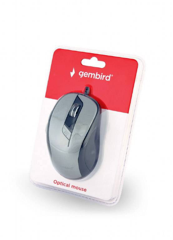 Gembird MUS-6B-01-BG Maus USB Optisch Silber, Schwarz 6 Tasten 400 dpi, 800 dpi, 1200 dpi, 1600 dpi