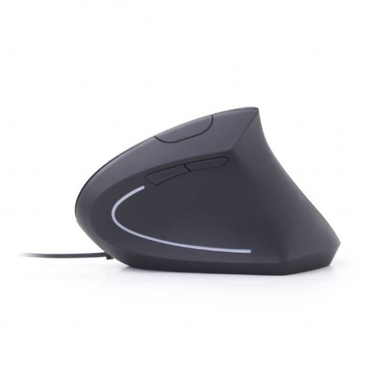 Gembird MUS-ERGO-01 Ergonomische Maus USB Optisch Schwarz 6 Tasten 1200 dpi, 1600 dpi, 2400 dpi, 3200 dpi Ergonomisch