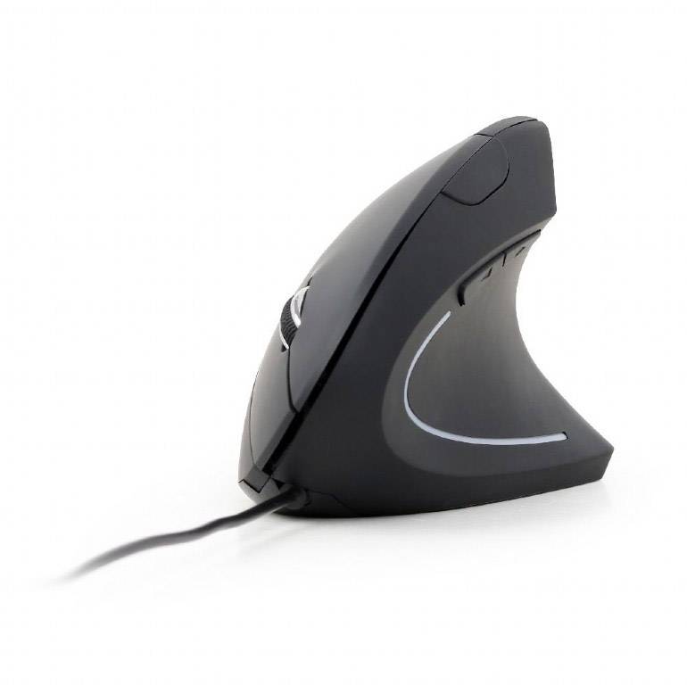 Gembird MUS-ERGO-01 Ergonomische Maus USB Optisch Schwarz 6 Tasten 1200 dpi, 1600 dpi, 2400 dpi, 3200 dpi Ergonomisch