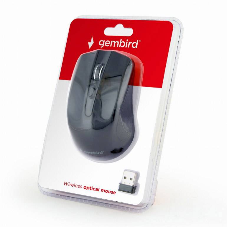 Gembird MUSW-4B-04 Maus Funk Optisch Schwarz 4 Tasten 1600 dpi