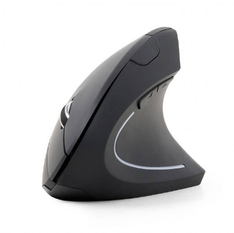 Gembird MUSW-ERGO-01 Ergonomische Maus Funk Optisch Schwarz 6 Tasten 1600 dpi Ergonomisch