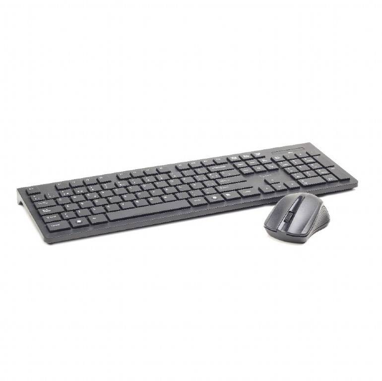 Gembird KBS-WCH-01-DE Funk Tastatur, Maus-Set Deutsch, QWERTZ, Windows® Grau