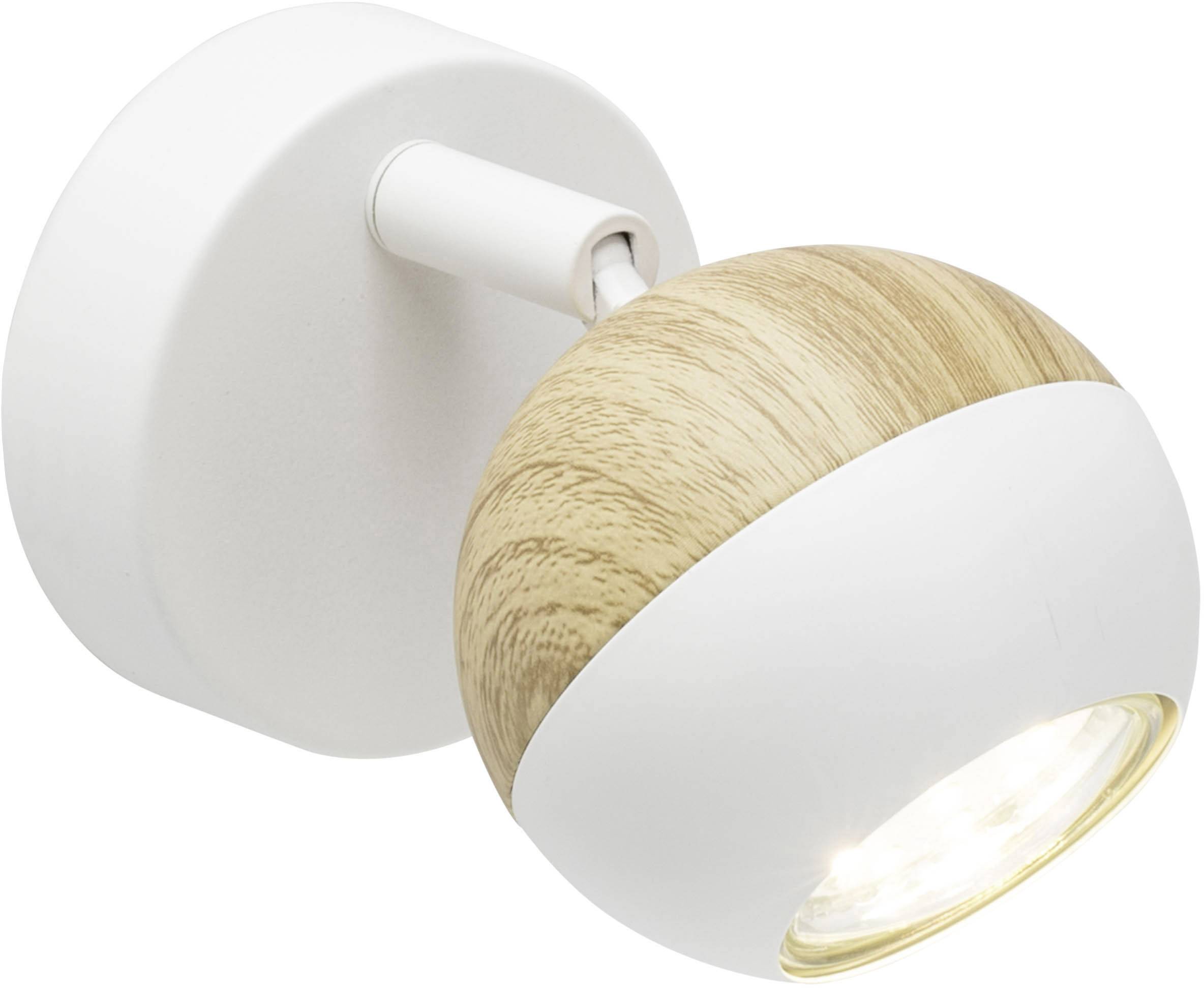 Brilliant Scan G59410/75 Wandstrahler GU10 3 W LED Weiß, Holz (hell)