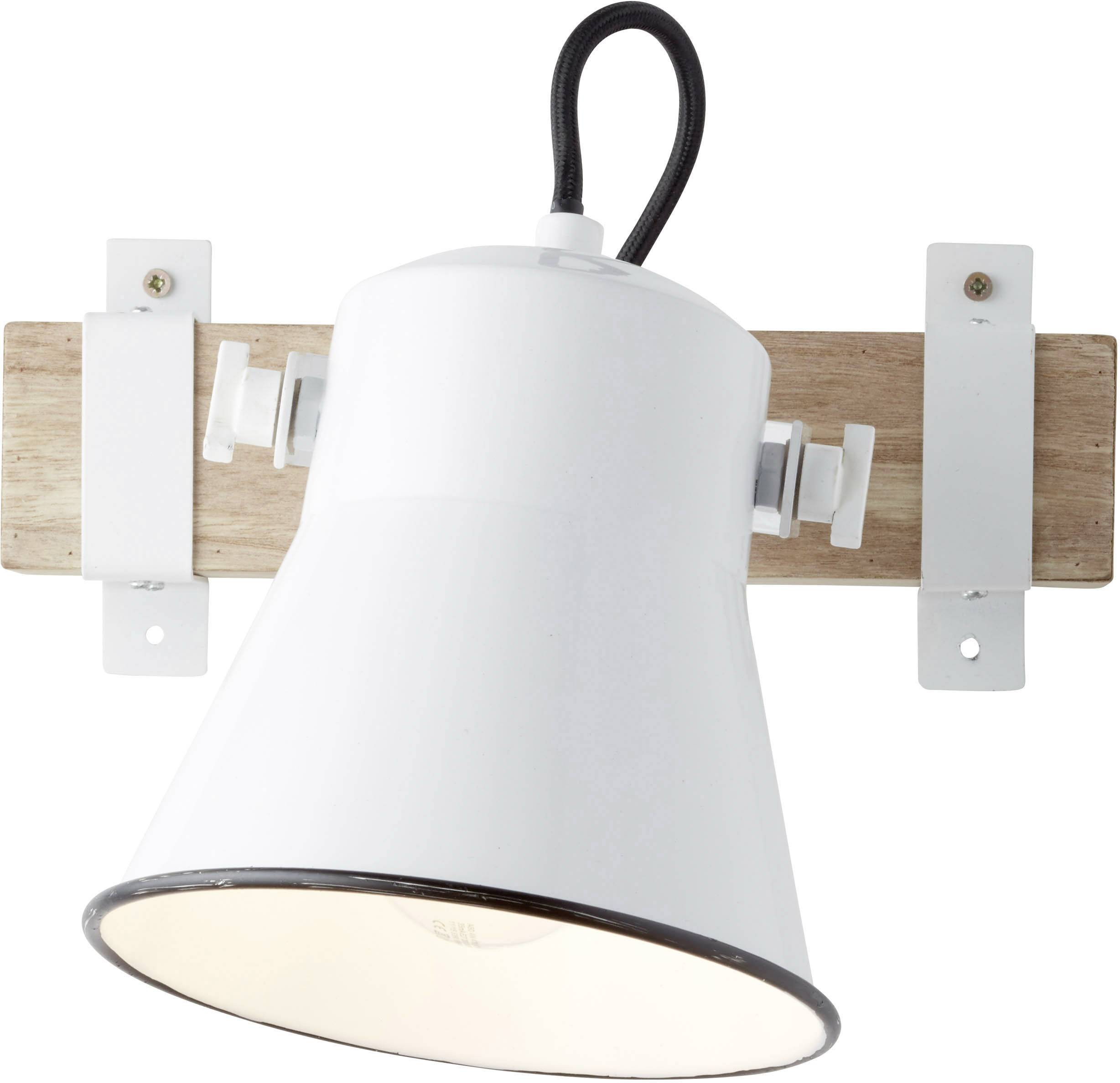 Brilliant Plow 82110/05 Wandstrahler E27 10 W LED Weiß, Holz (hell)