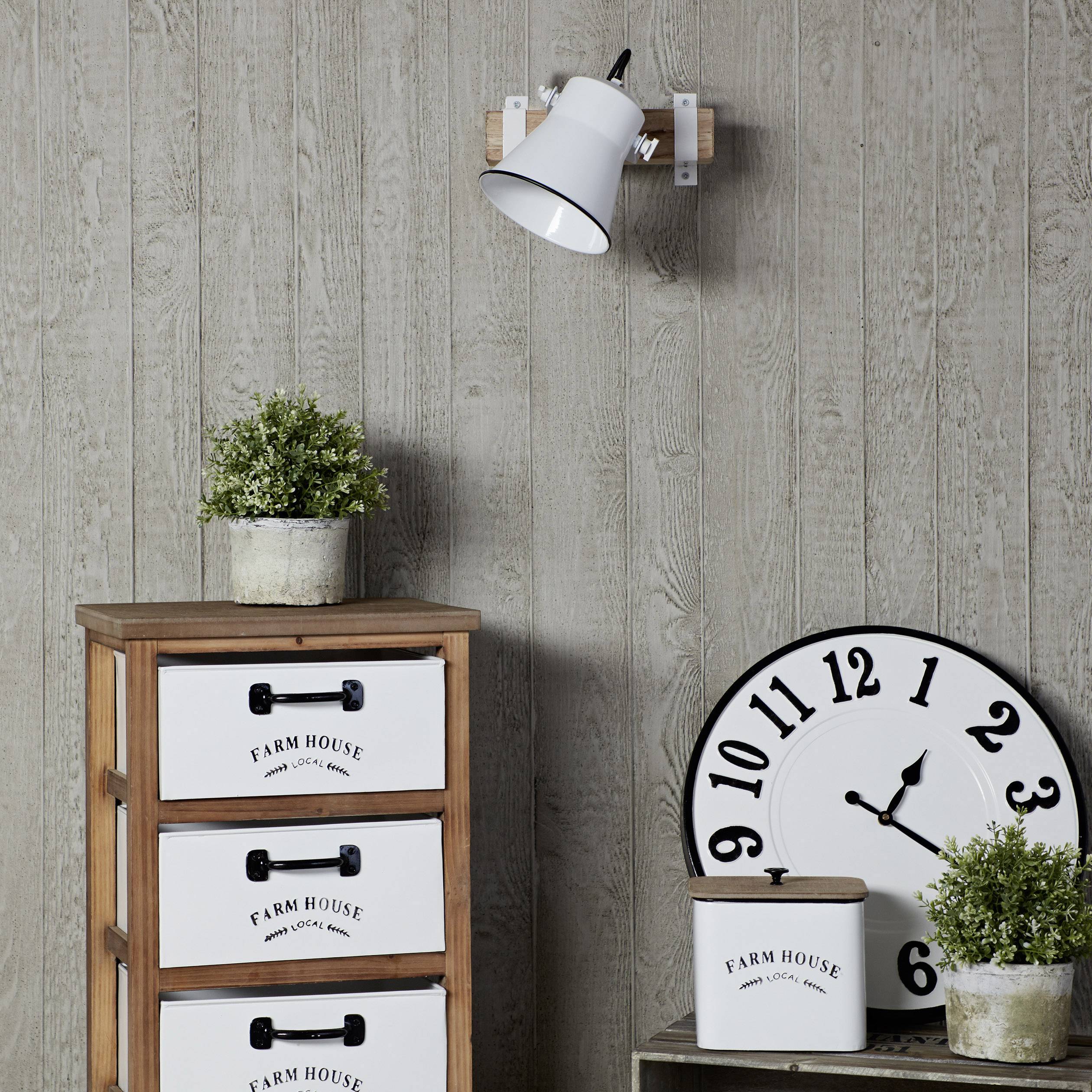 Brilliant Plow 82110/05 Wandstrahler E27 10 W LED Weiß, Holz (hell)