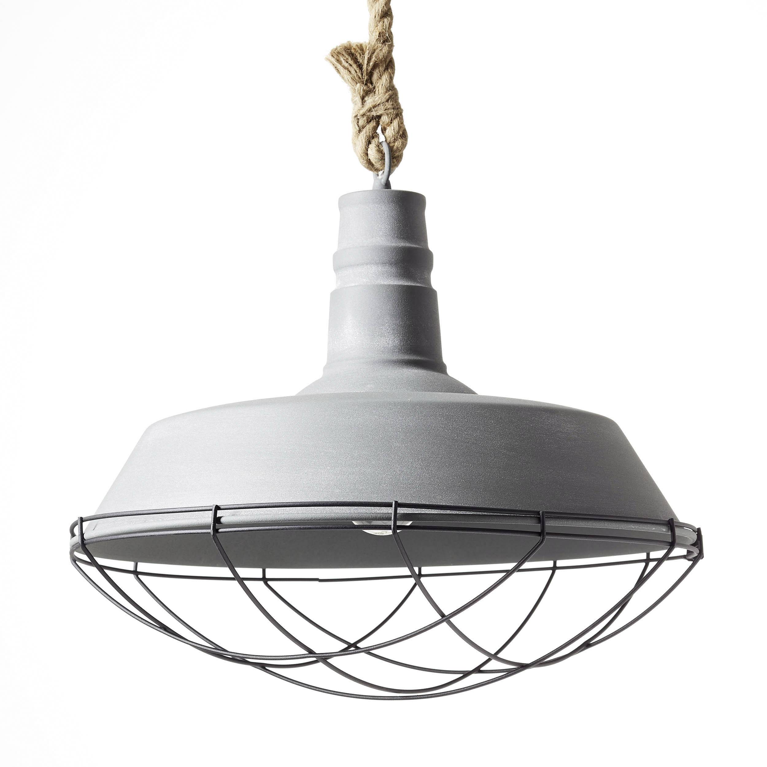 Brilliant Rope 93614/70 Pendelleuchte LED E27 60W Beton-Grau