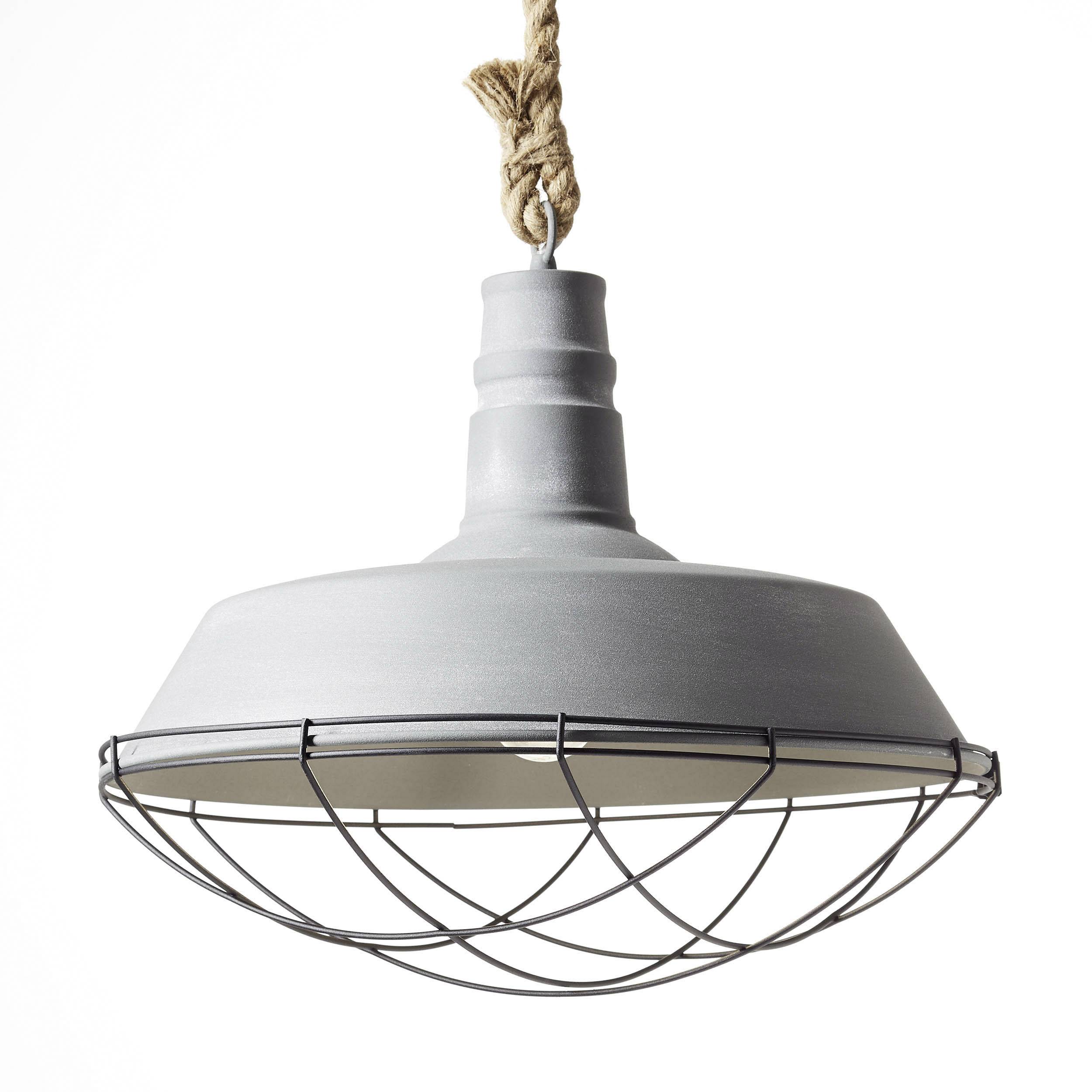 Brilliant Rope 93614/70 Pendelleuchte LED E27 60W Beton-Grau