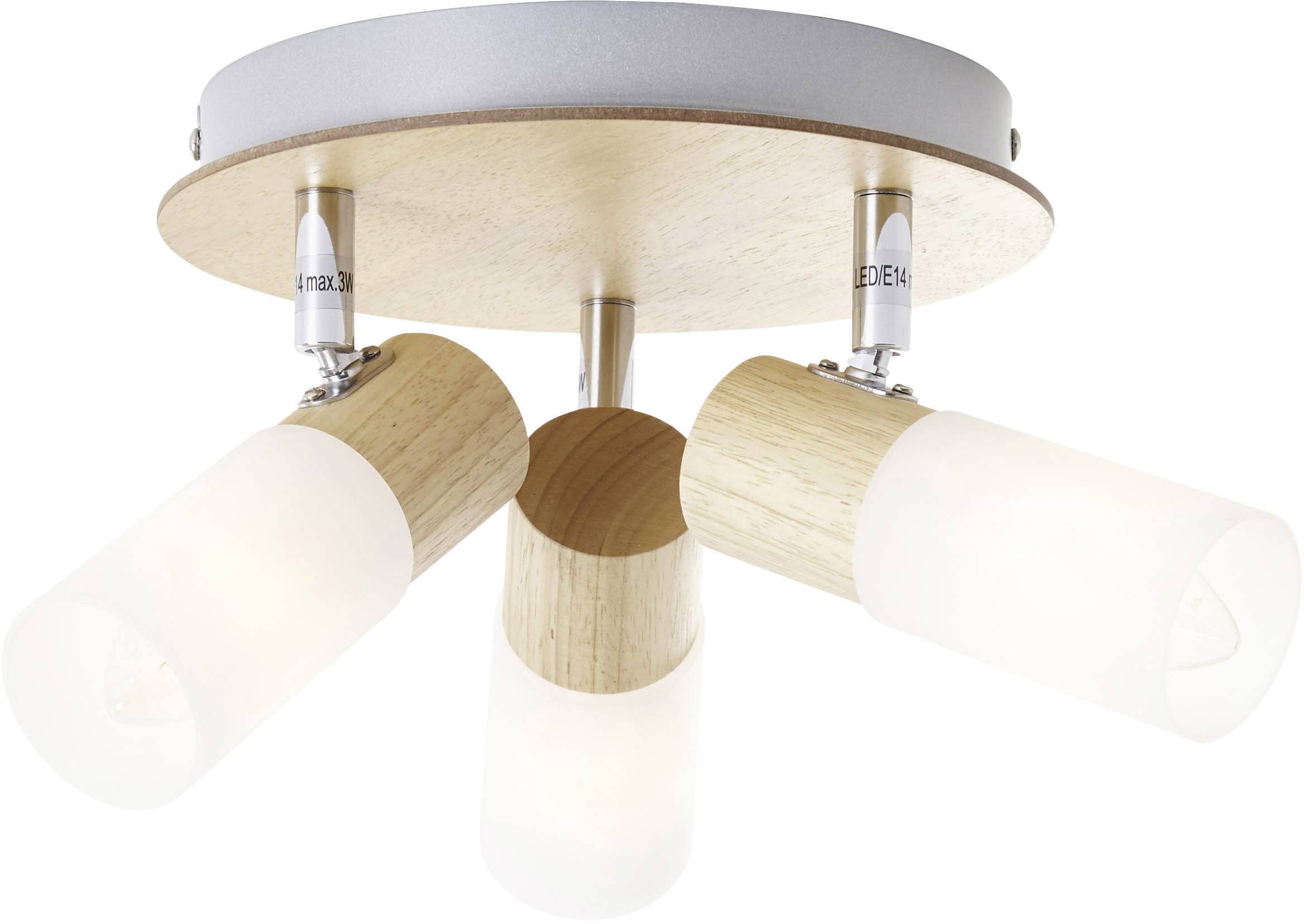 Brilliant Babsan 51434/50 Deckenstrahler LED E14 10.5 W Holz (hell), Weiß