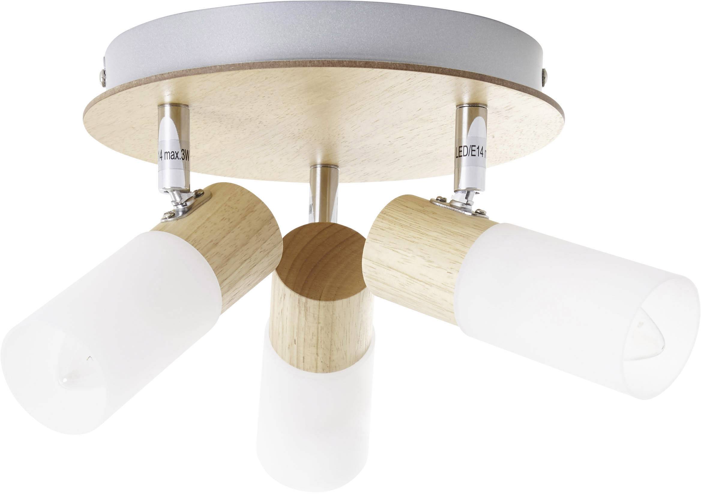 Brilliant Babsan 51434/50 Deckenstrahler LED E14 10.5 W Holz (hell), Weiß