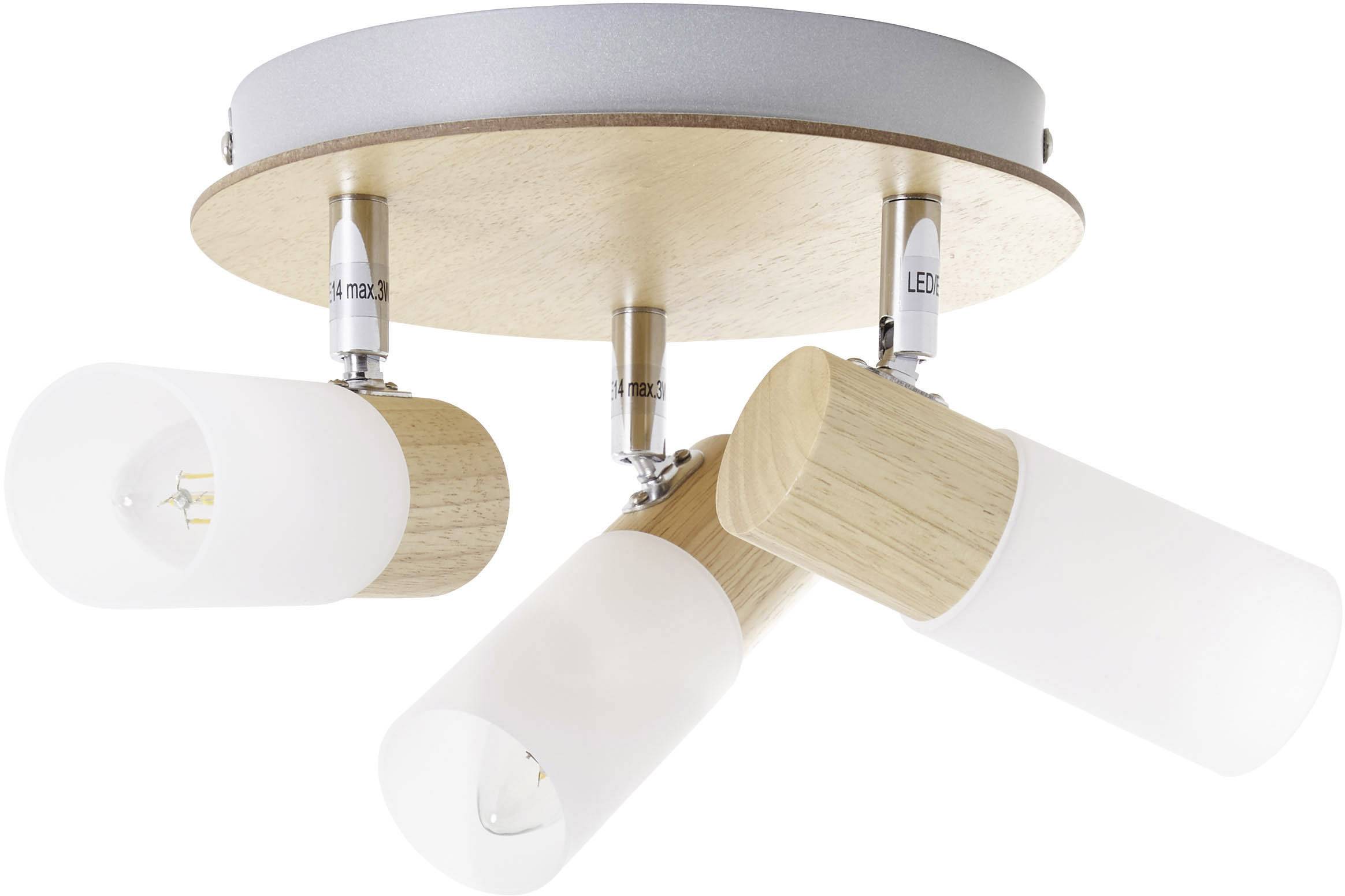 Brilliant Babsan 51434/50 Deckenstrahler LED E14 10.5 W Holz (hell), Weiß