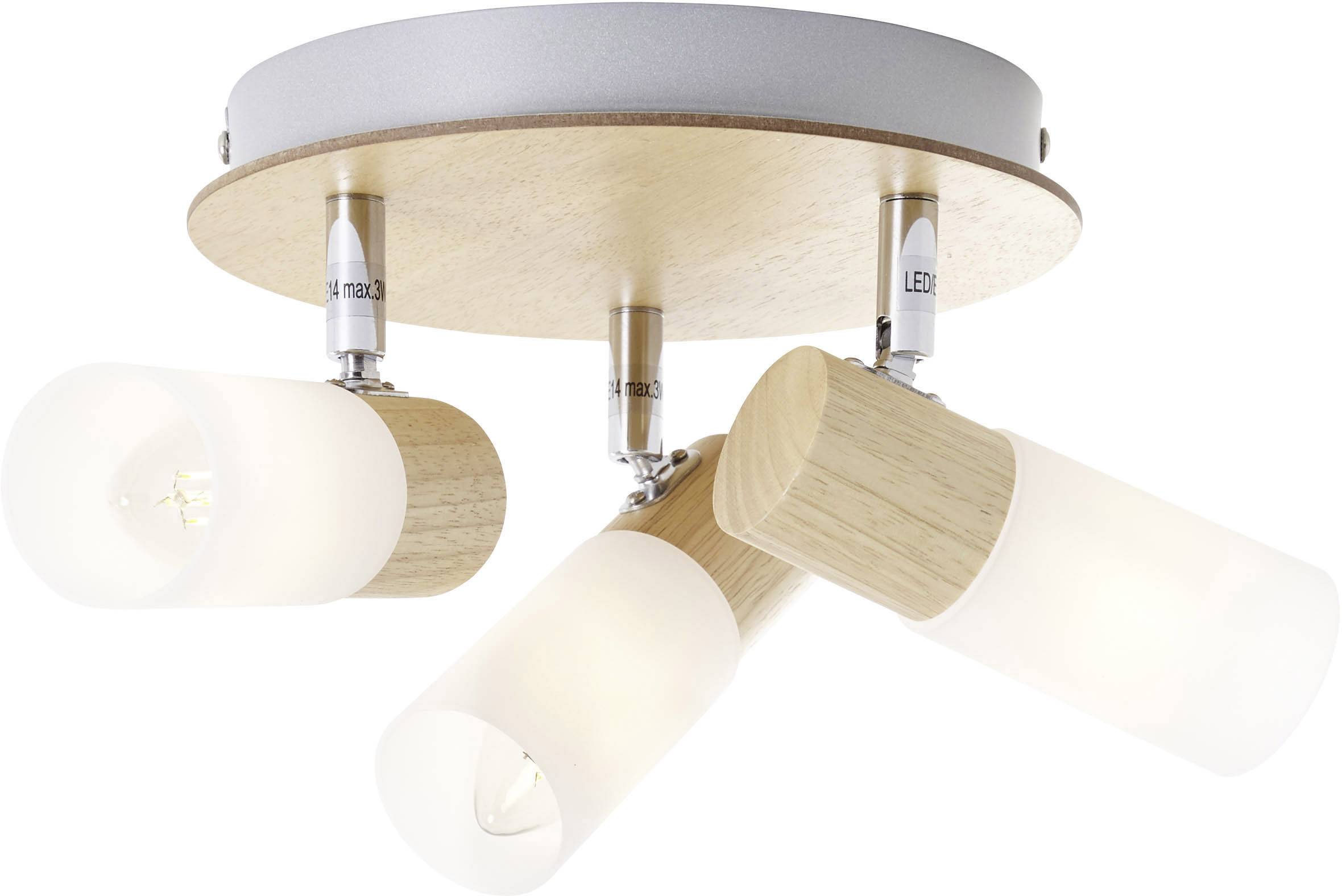 Brilliant Babsan 51434/50 Deckenstrahler LED E14 10.5 W Holz (hell), Weiß