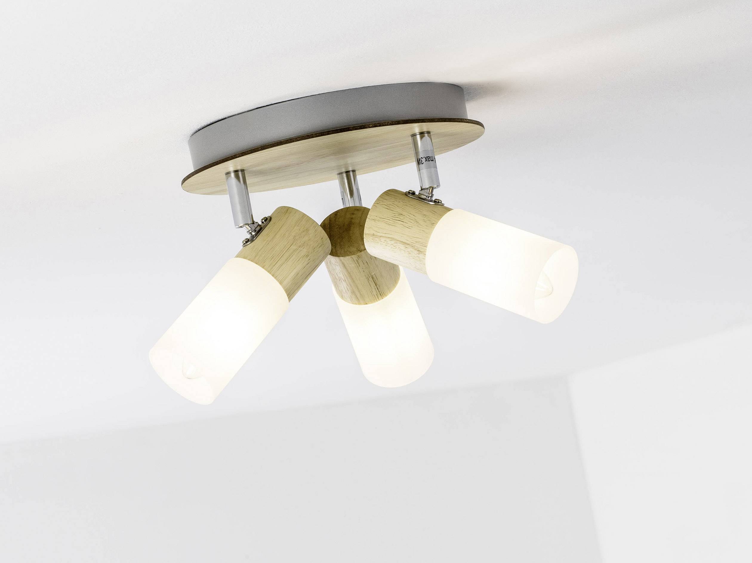 Brilliant Babsan 51434/50 Deckenstrahler LED E14 10.5 W Holz (hell), Weiß