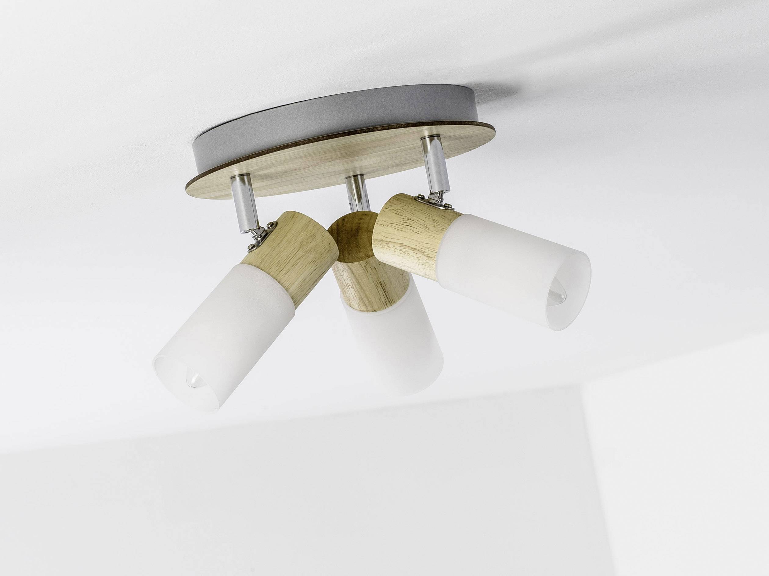 Brilliant Babsan 51434/50 Deckenstrahler LED E14 10.5 W Holz (hell), Weiß