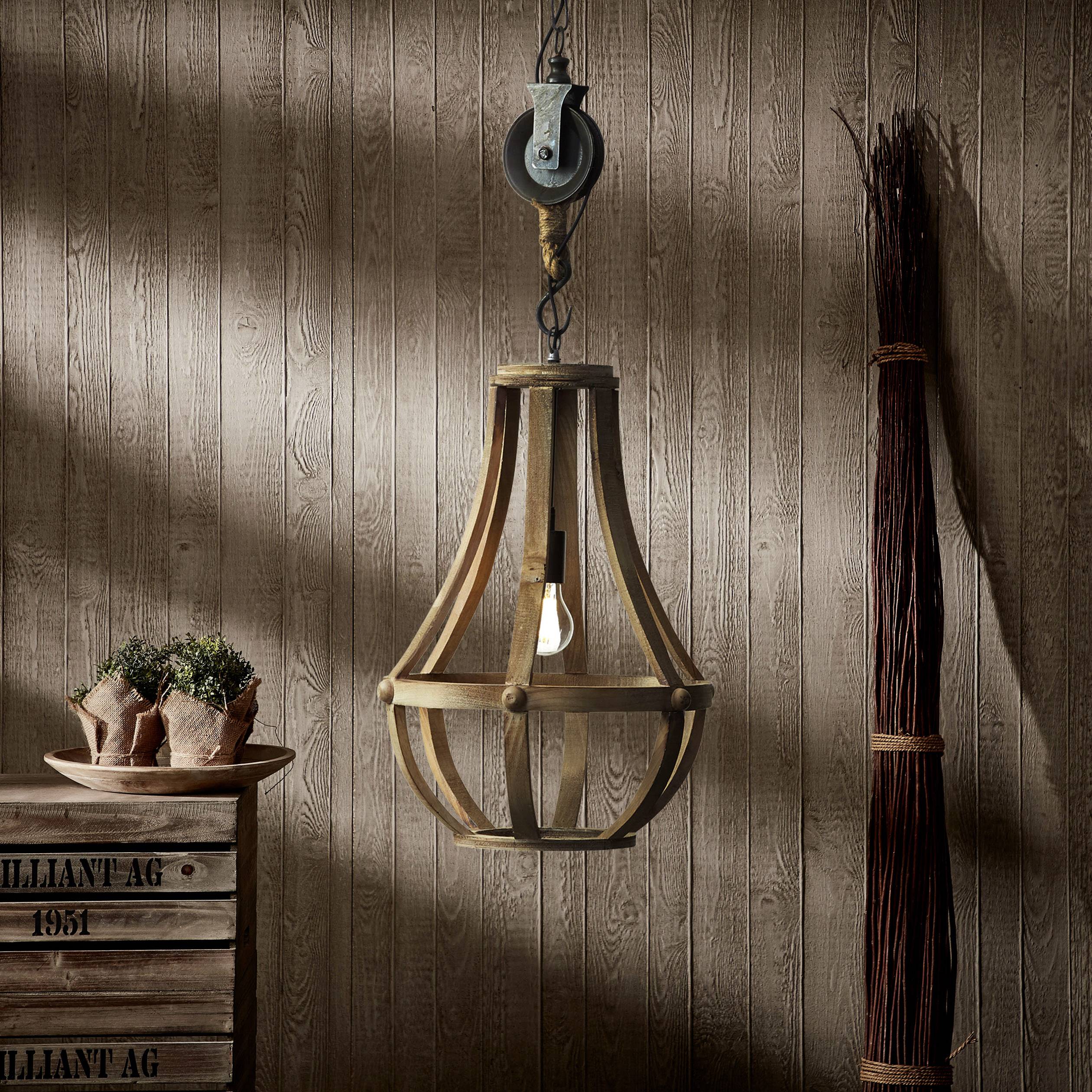 Brilliant Church 93399/45 Pendelleuchte LED E27 60W Holz (hell)