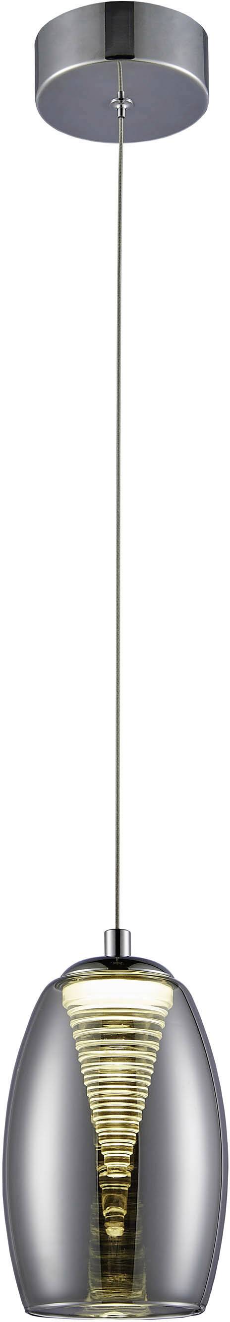 Brilliant Metropolis G60770/93 LED-Pendelleuchte LED LED fest eingebaut 5 W Chrom, Rauch