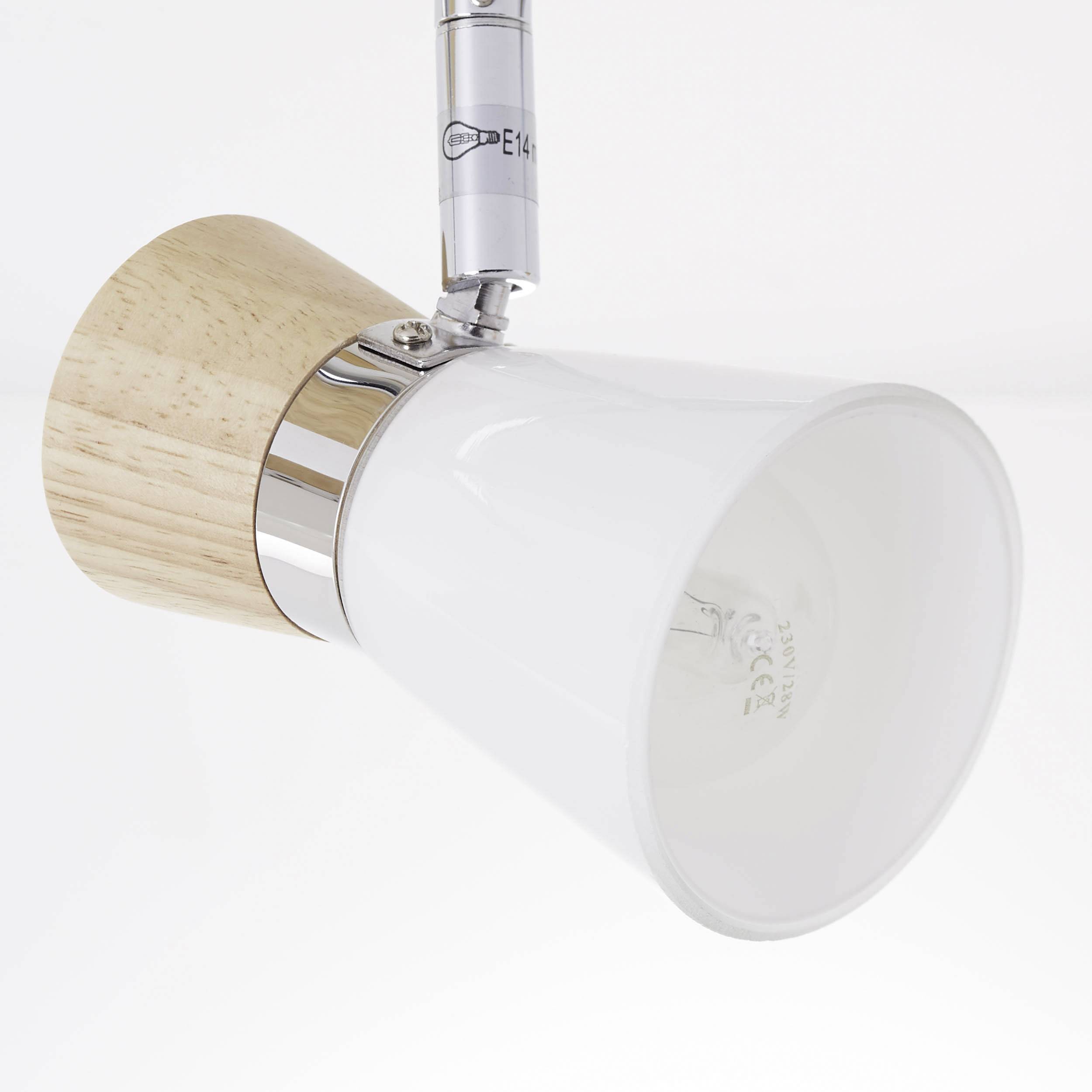 Brilliant Nacolla 56333/75 Deckenstrahler LED E14 54W Holz (hell), Chrom, Weiß