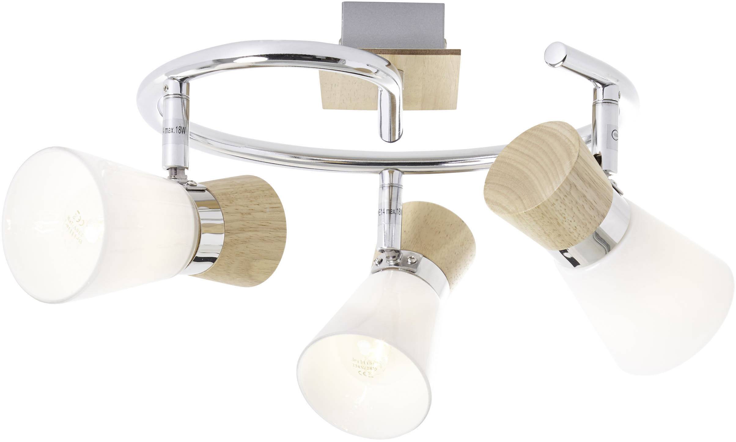 Brilliant Nacolla 56333/75 Deckenstrahler LED E14 54W Holz (hell), Chrom, Weiß