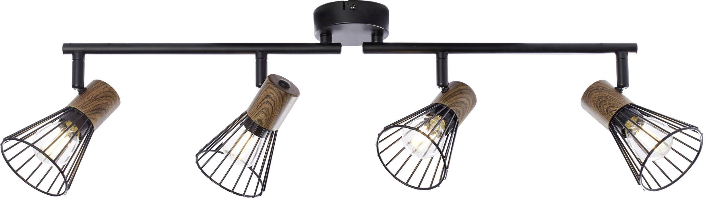 Brilliant Manama 78132/76 Deckenstrahler LED E14 72 W Holz (dunkel), Schwarz (matt)