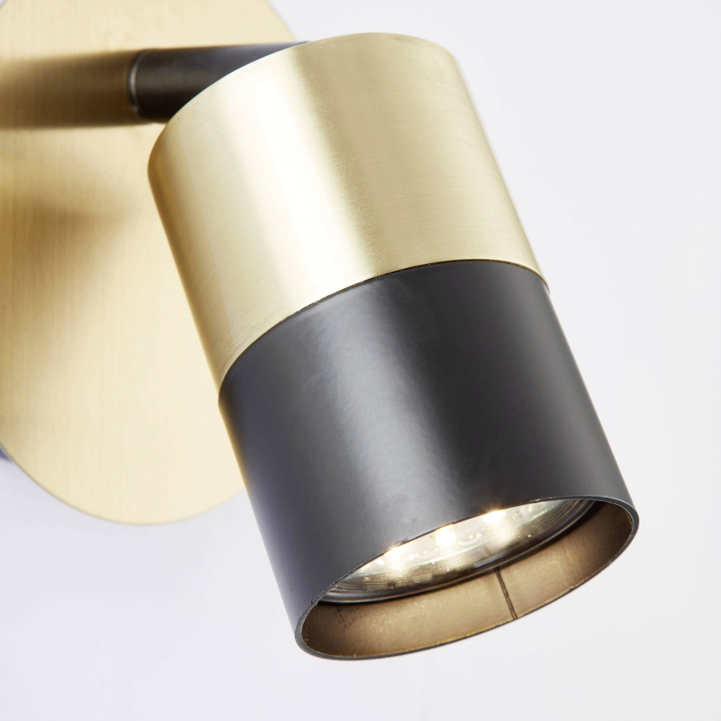 Brilliant Maribel 81010/78 Wandstrahler GU10 3.5 W LED Messing (gebürstet), Schwarz