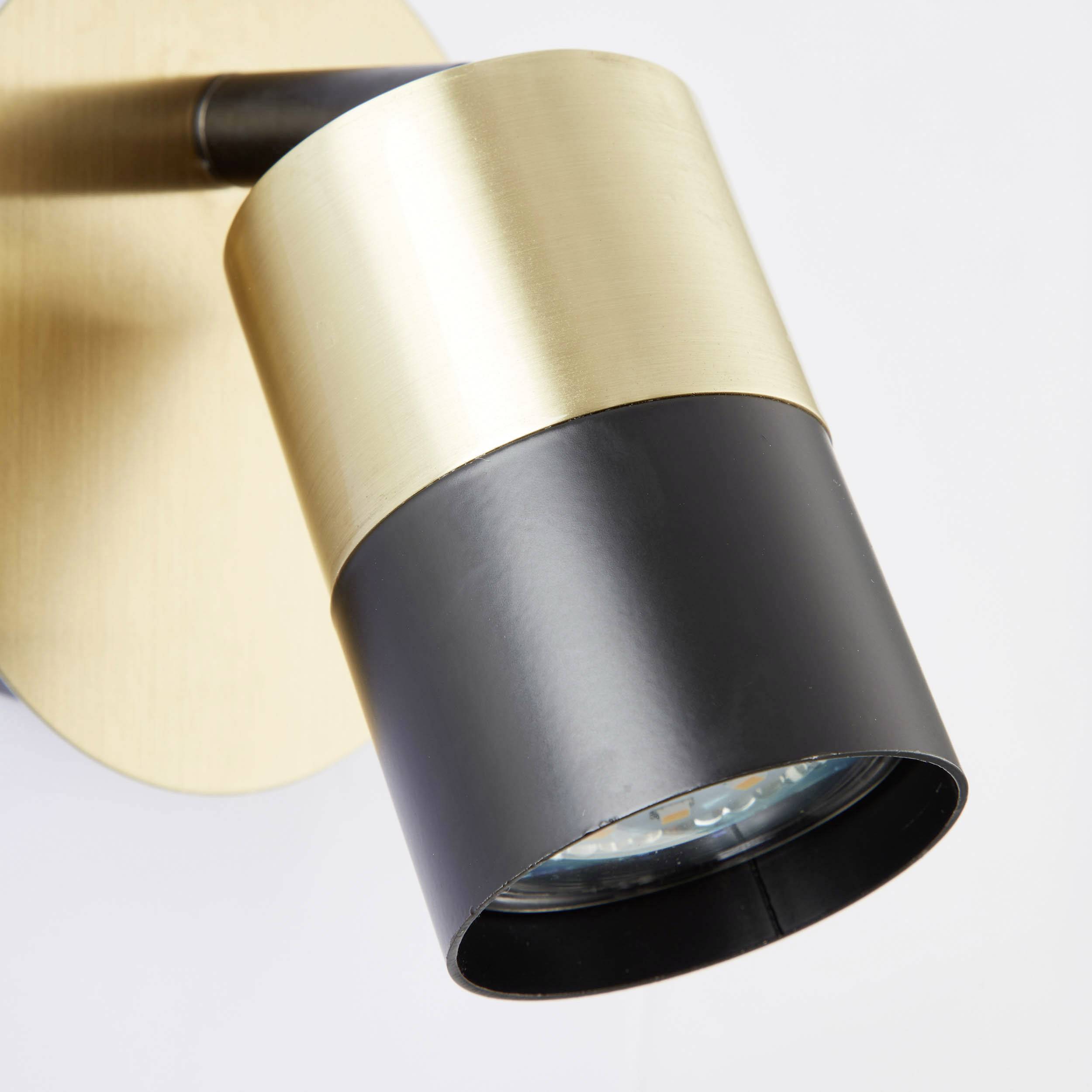 Brilliant Maribel 81010/78 Wandstrahler GU10 3.5 W LED Messing (gebürstet), Schwarz