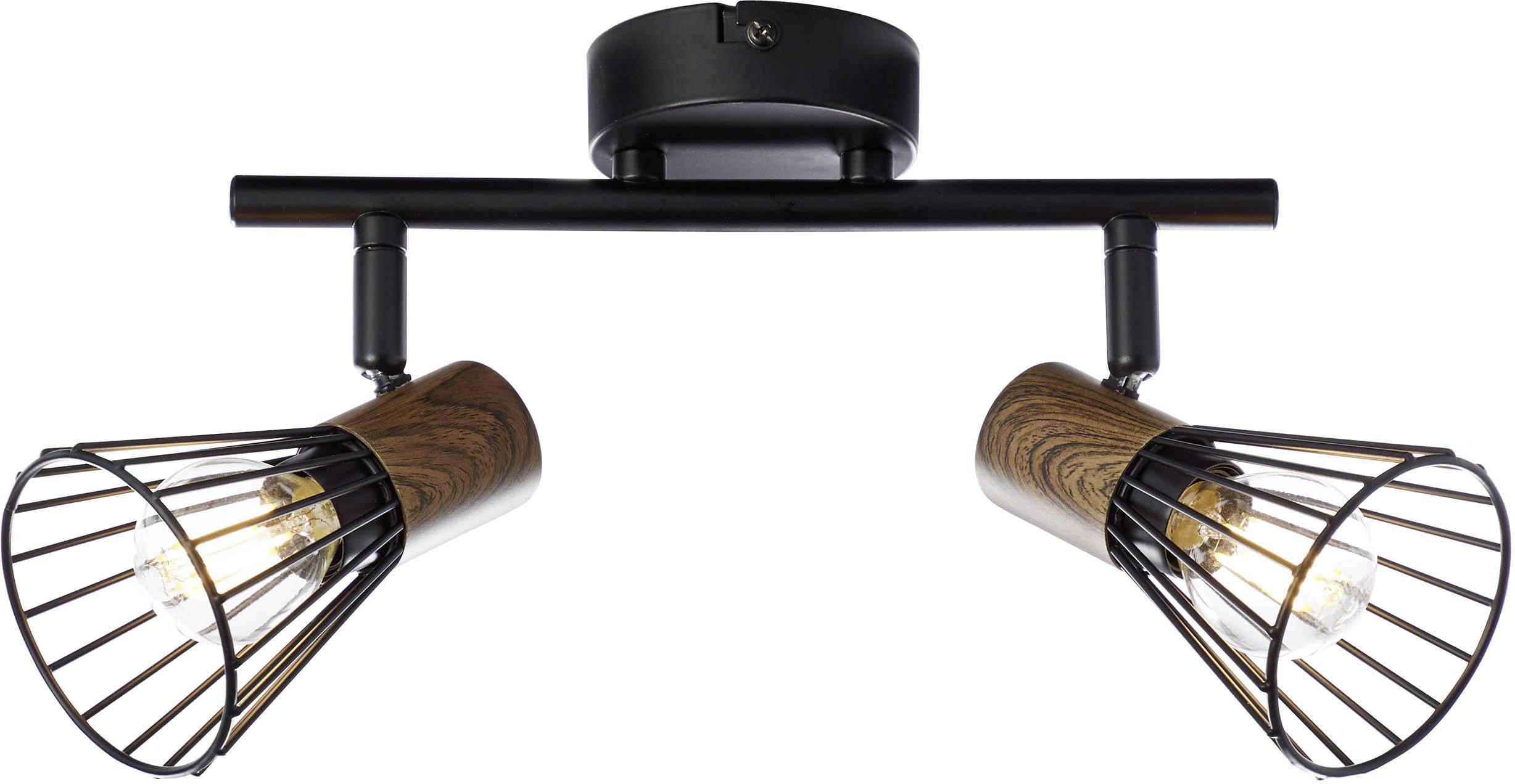 Brilliant Manama 78113/76 Deckenstrahler LED E14 36 W Holz (dunkel), Schwarz (matt)