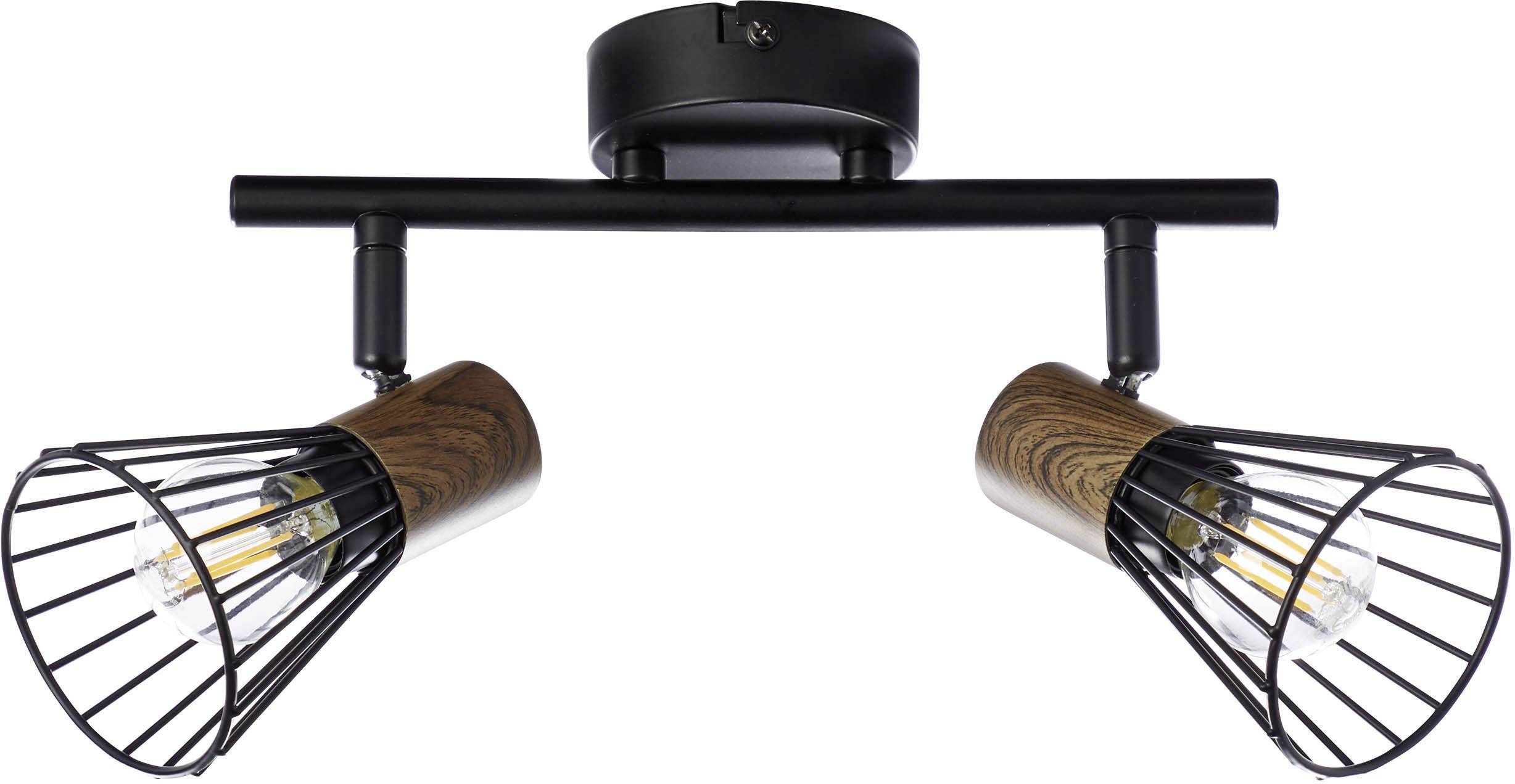 Brilliant Manama 78113/76 Deckenstrahler LED E14 36 W Holz (dunkel), Schwarz (matt)