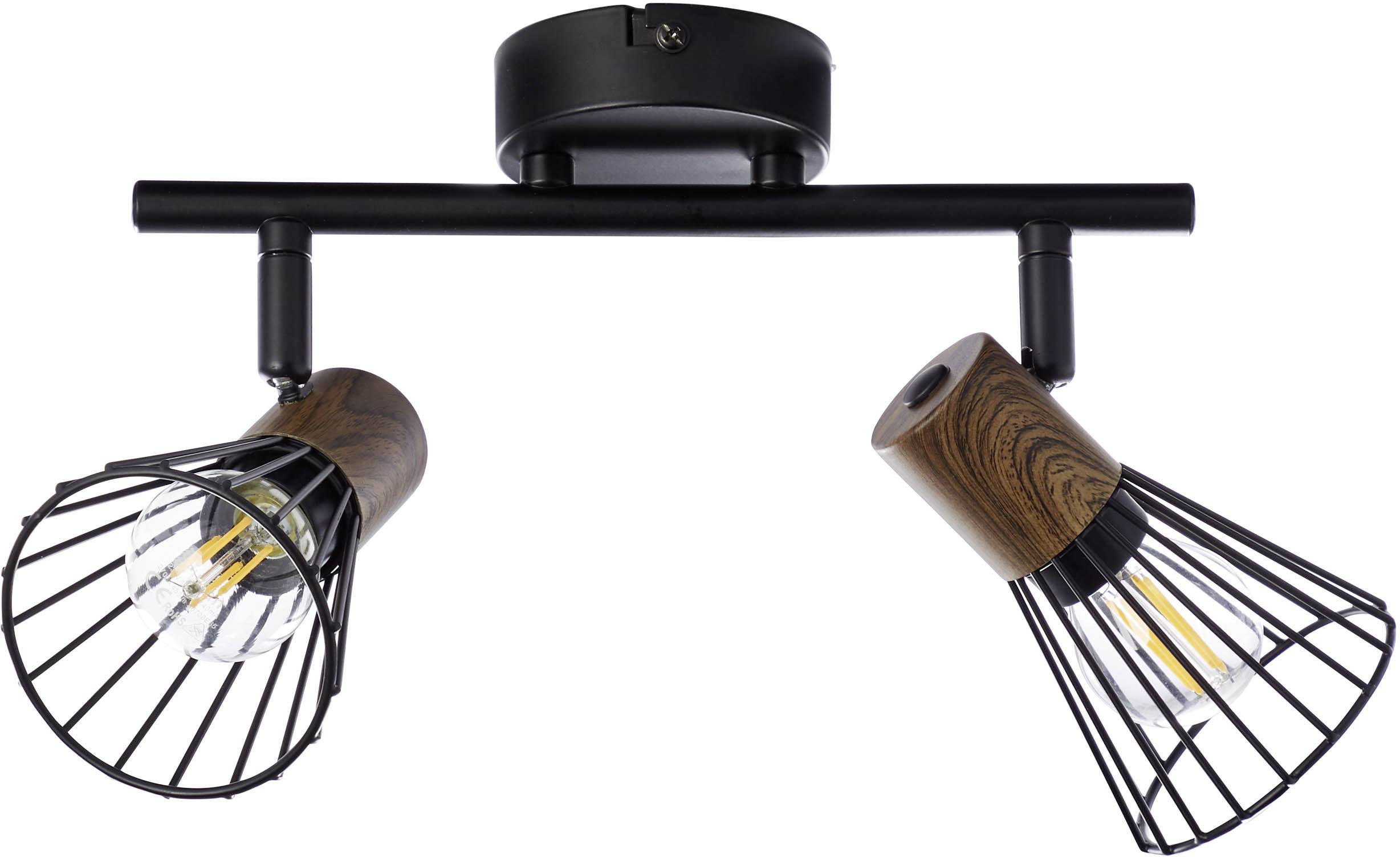 Brilliant Manama 78113/76 Deckenstrahler LED E14 36 W Holz (dunkel), Schwarz (matt)