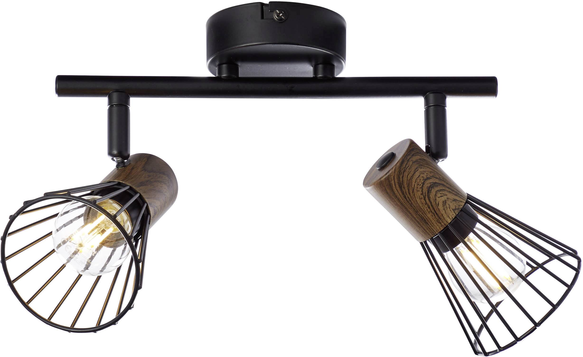 Brilliant Manama 78113/76 Deckenstrahler LED E14 36 W Holz (dunkel), Schwarz (matt)