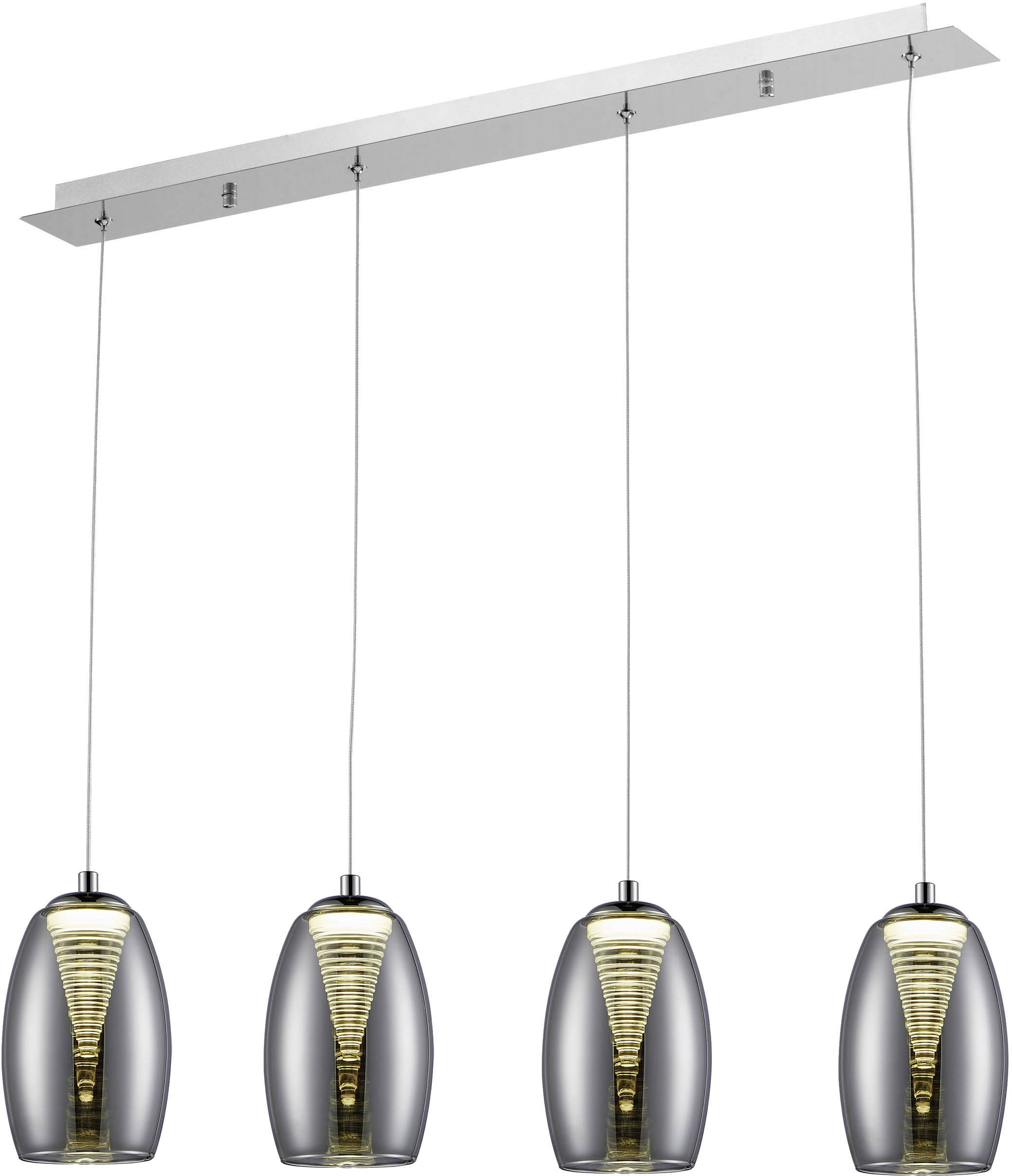 Brilliant Metropolis G60772/93 LED-Pendelleuchte LED LED fest eingebaut 20 W Chrom, Rauch