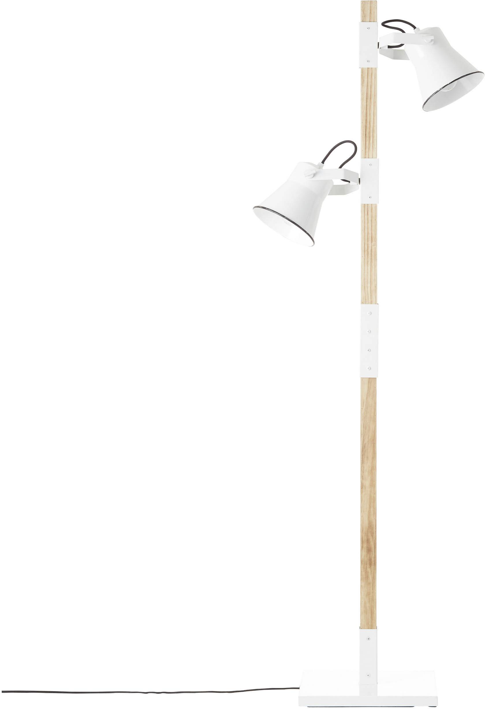 Brilliant Plow 82156/05 Stehlampe LED E27 20 W Weiß, Holz (hell)