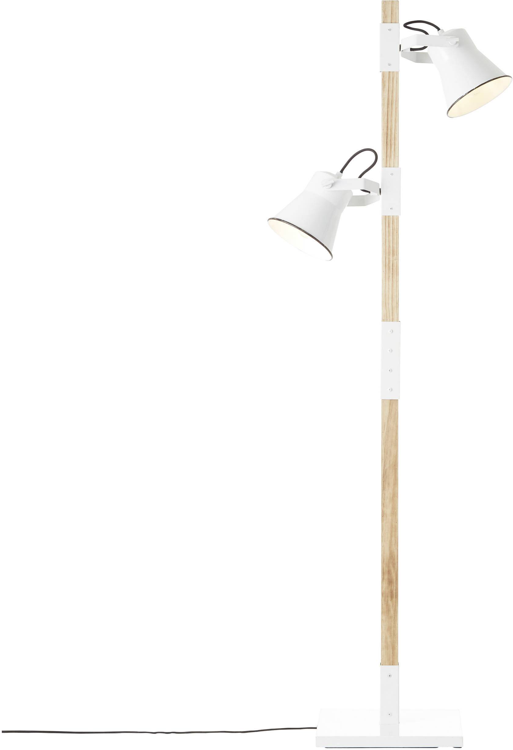 Brilliant Plow 82156/05 Stehlampe LED E27 20 W Weiß, Holz (hell)
