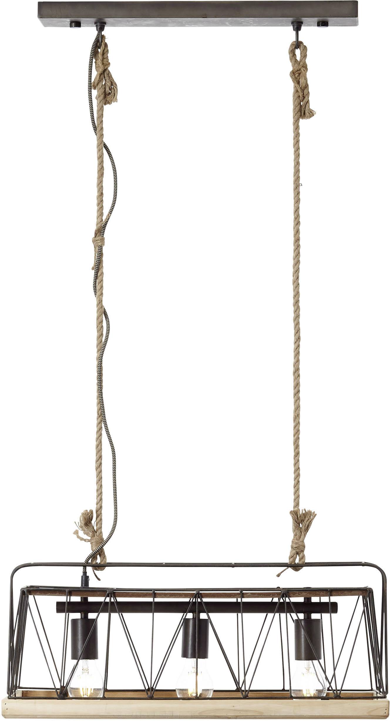 Brilliant Narcy 93587/71 Pendelleuchte LED E27 40W Edelstahl (gebürstet), Holz