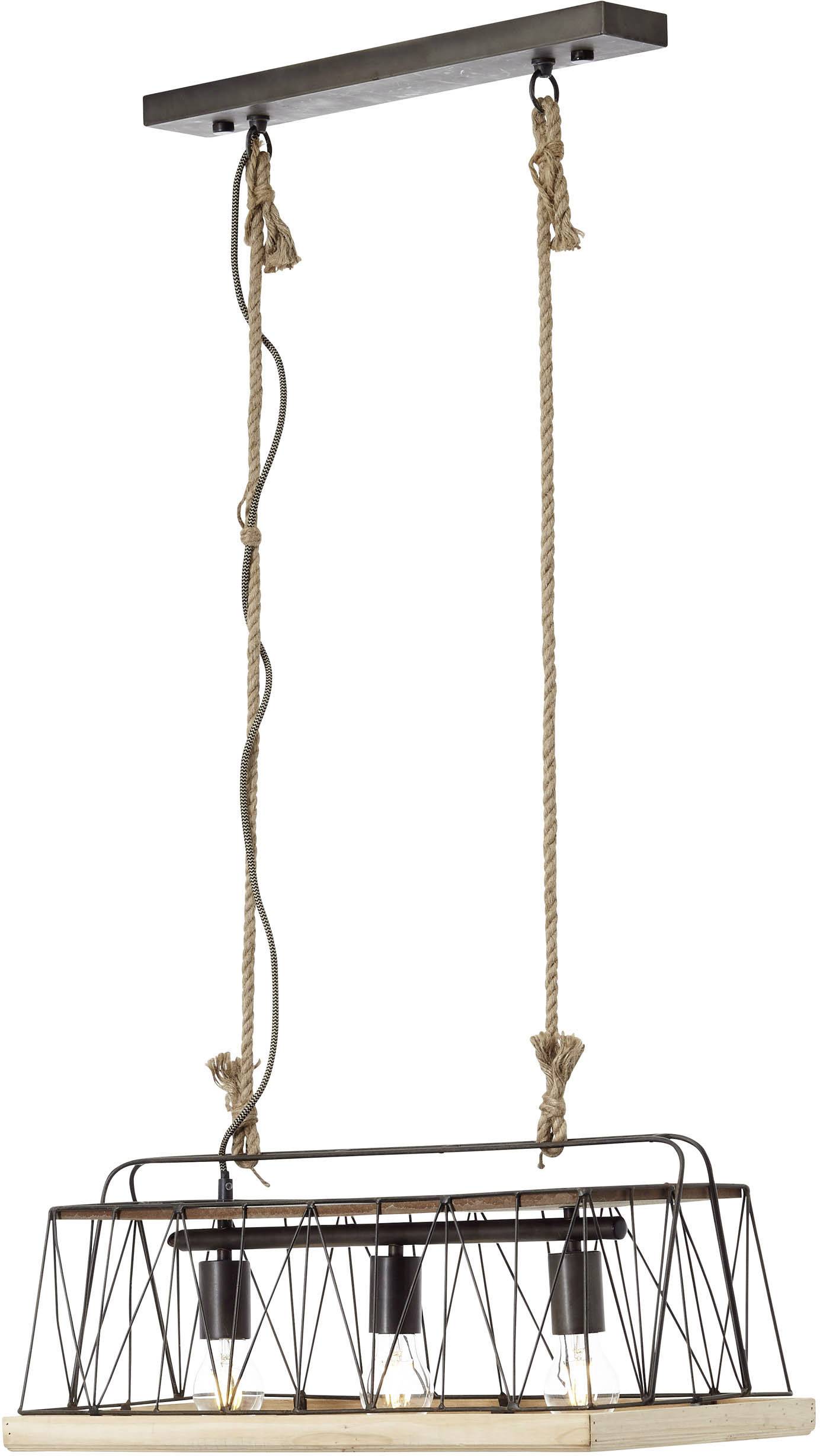 Brilliant Narcy 93587/71 Pendelleuchte LED E27 40W Edelstahl (gebürstet), Holz