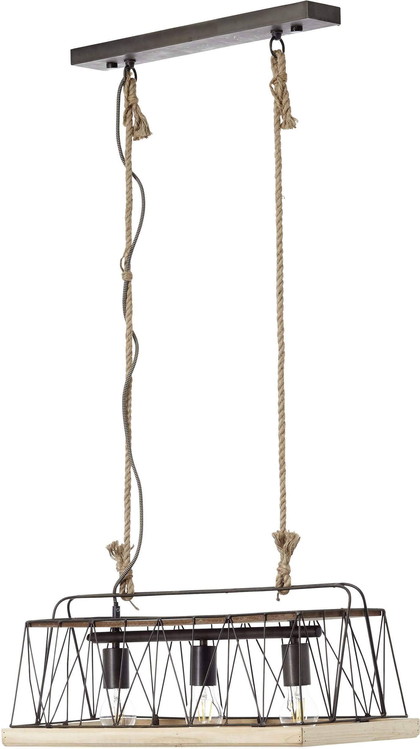 Brilliant Narcy 93587/71 Pendelleuchte LED E27 40W Edelstahl (gebürstet), Holz