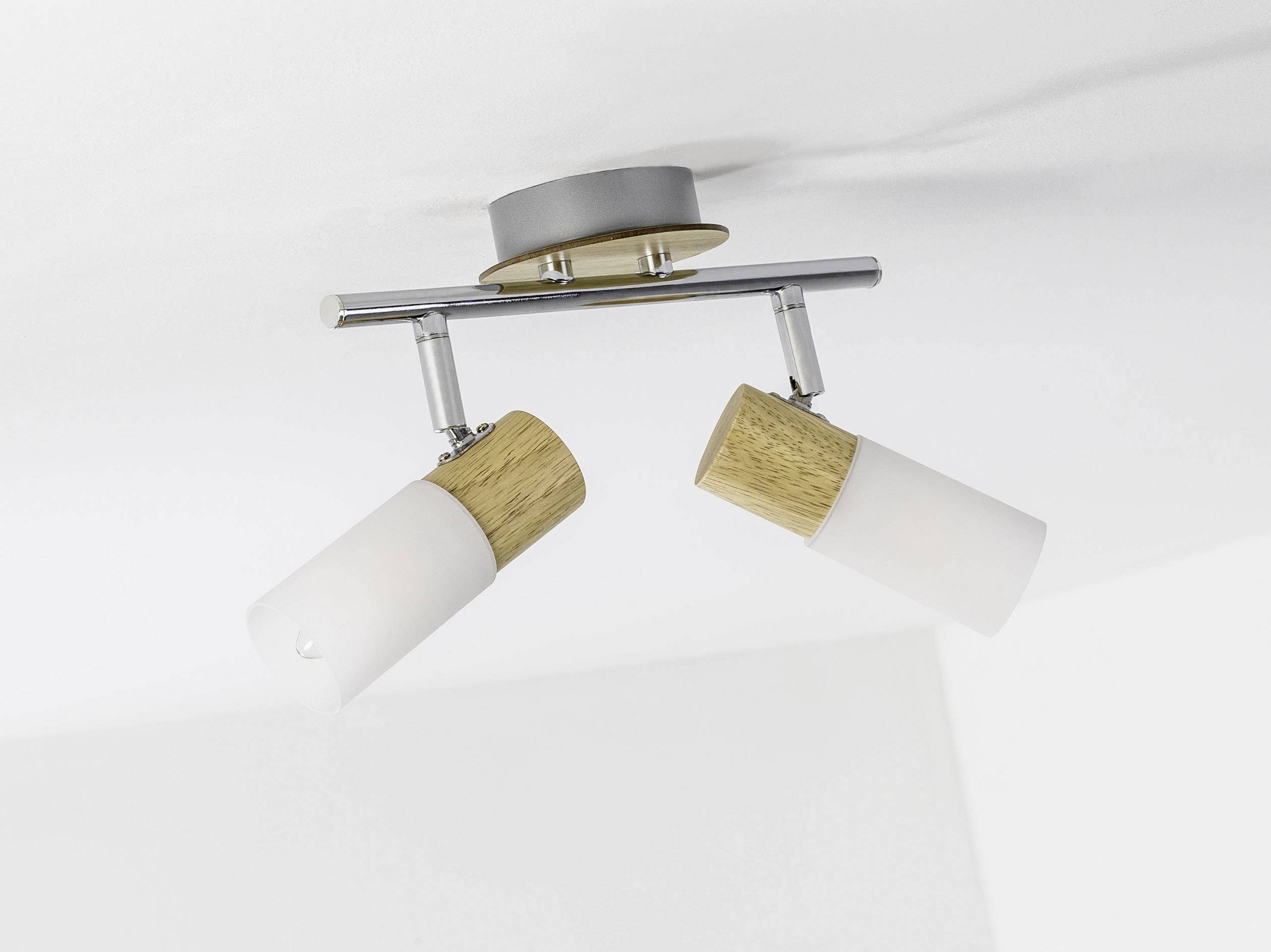 Brilliant Babsan 51413/50 Deckenstrahler LED E14 7 W Holz (hell), Weiß