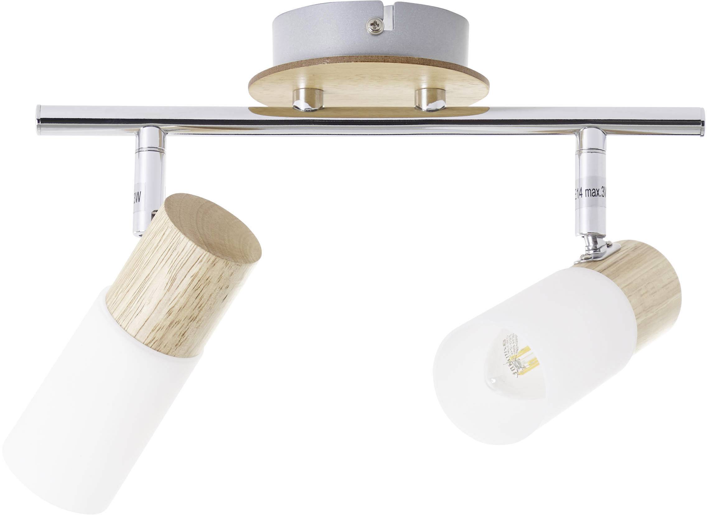 Brilliant Babsan 51413/50 Deckenstrahler LED E14 7 W Holz (hell), Weiß