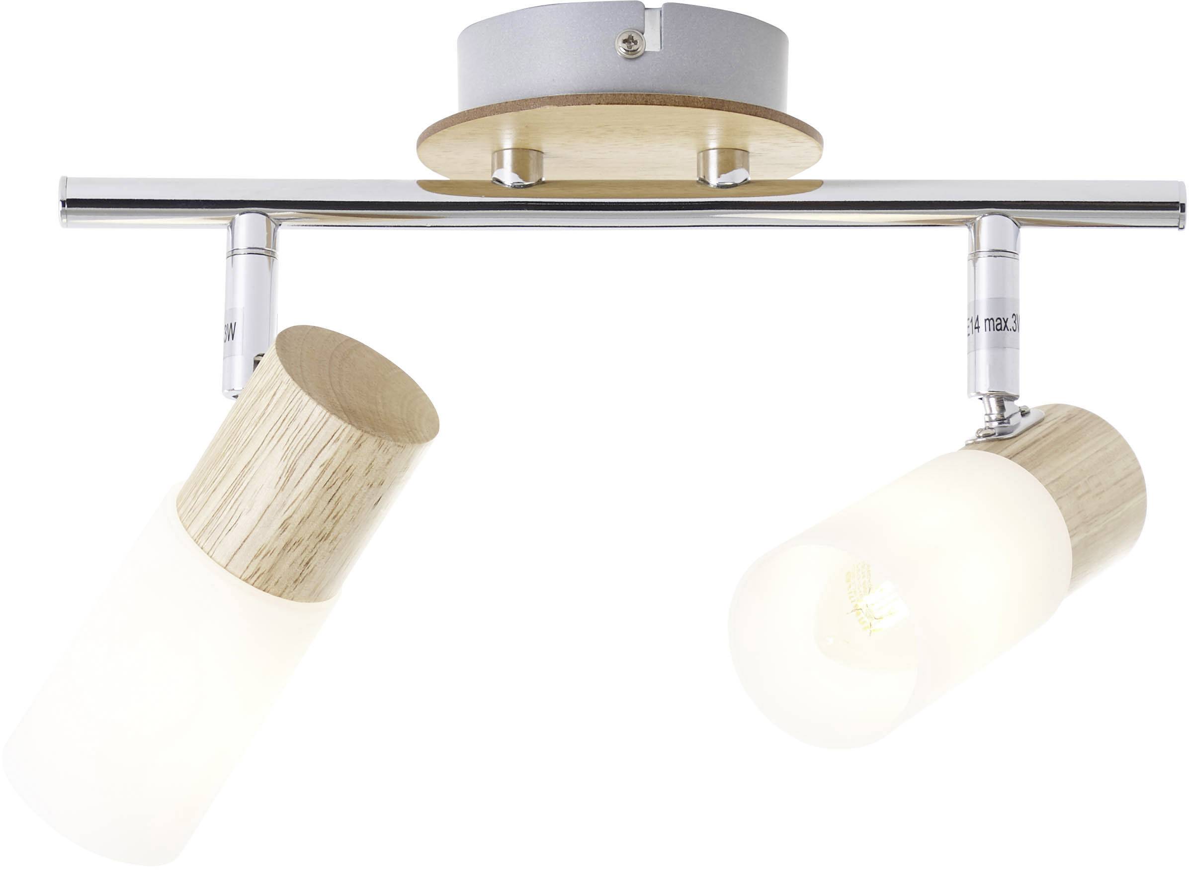 Brilliant Babsan 51413/50 Deckenstrahler LED E14 7 W Holz (hell), Weiß