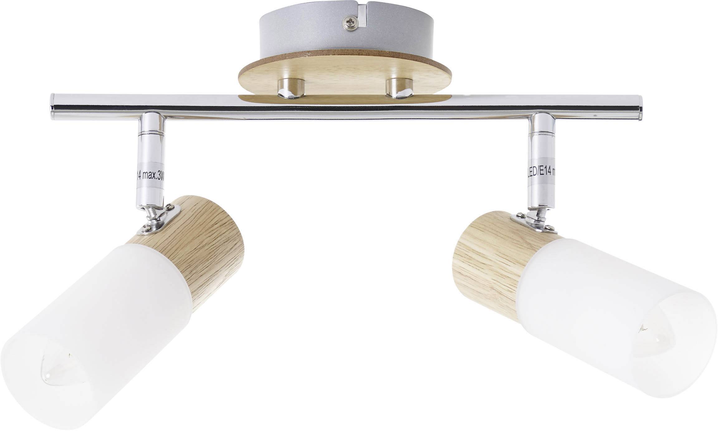 Brilliant Babsan 51413/50 Deckenstrahler LED E14 7 W Holz (hell), Weiß