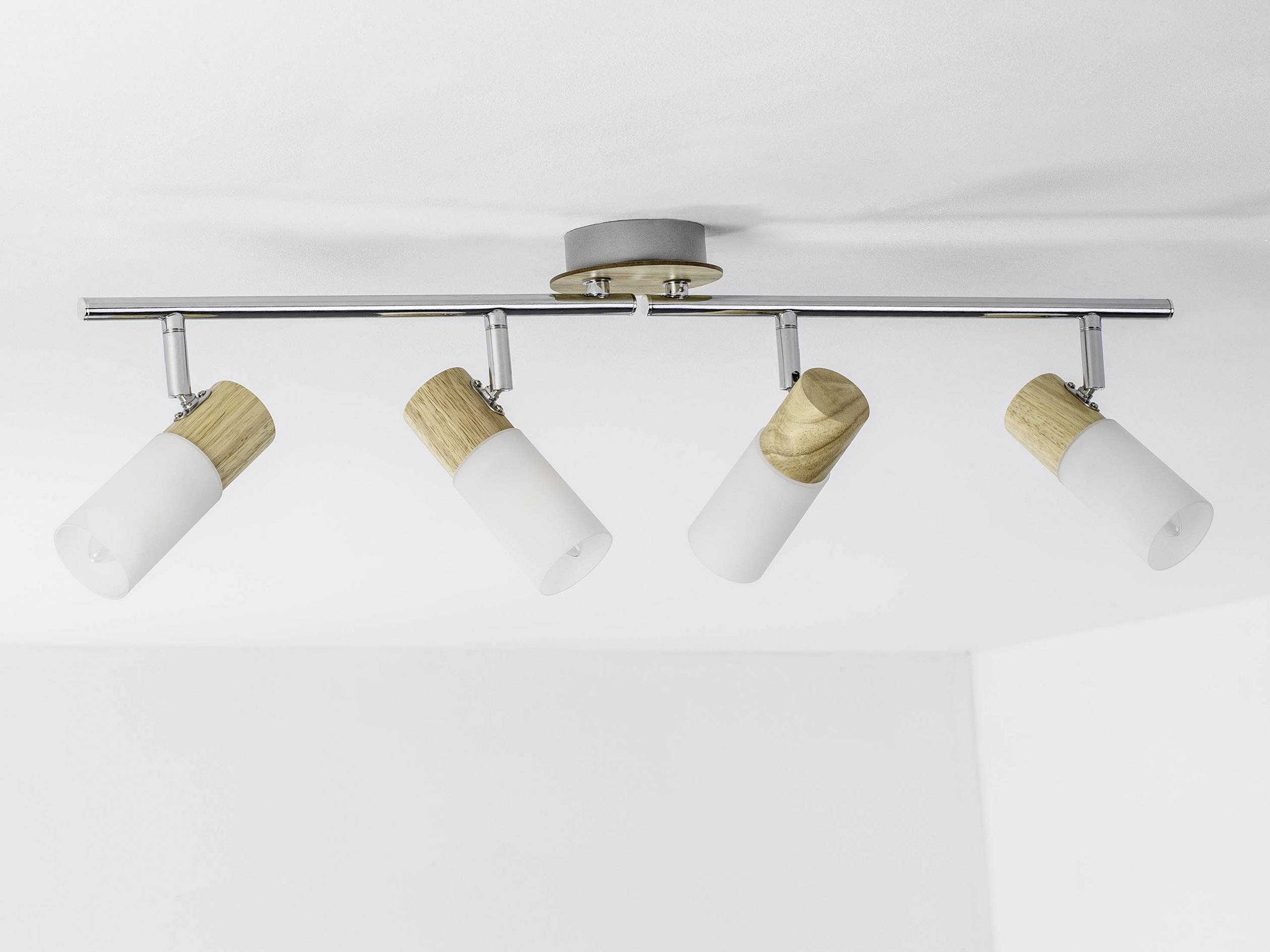 Brilliant Babsan 51432/50 Deckenstrahler LED E14 14W Holz (hell), Weiß