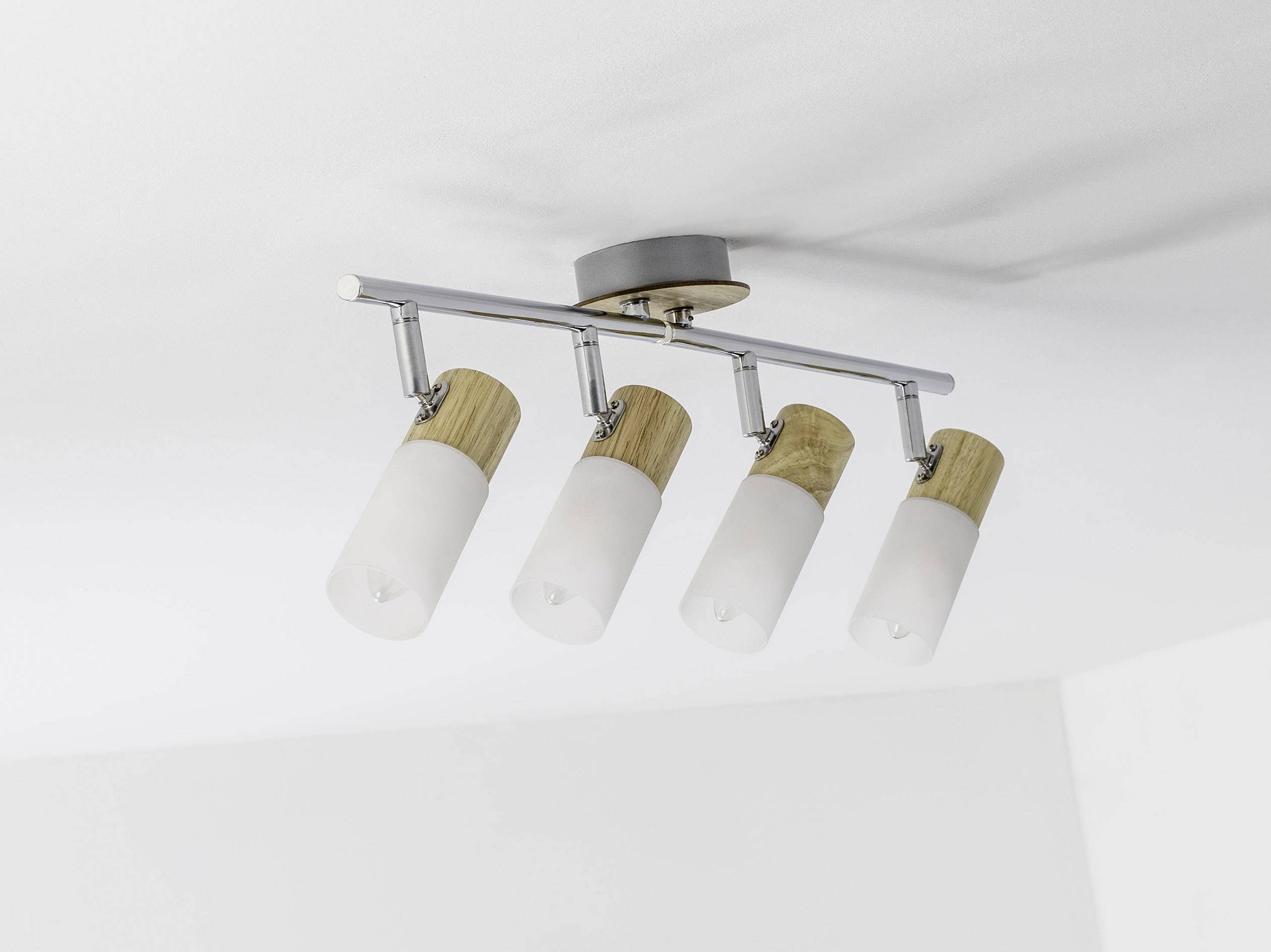 Brilliant Babsan 51432/50 Deckenstrahler LED E14 14W Holz (hell), Weiß