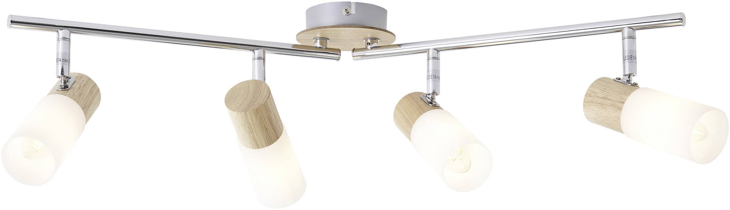 Brilliant Babsan 51432/50 Deckenstrahler LED E14 14W Holz (hell), Weiß