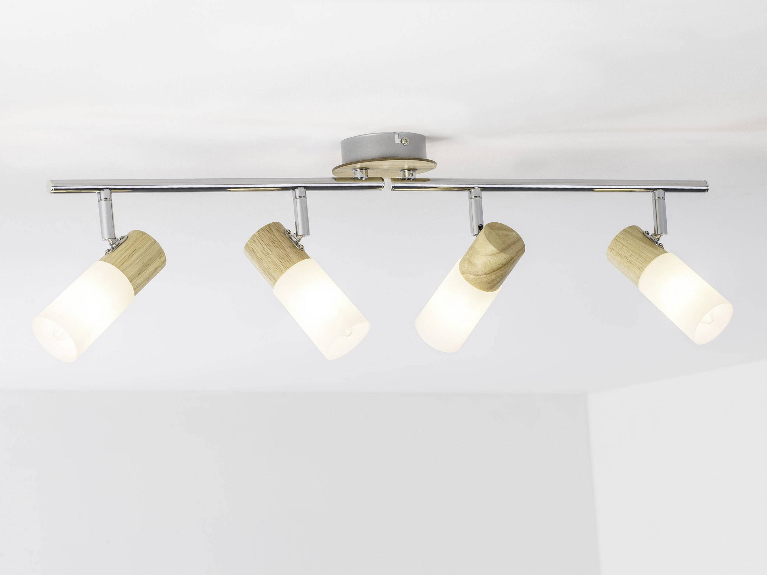 Brilliant Babsan 51432/50 Deckenstrahler LED E14 14W Holz (hell), Weiß