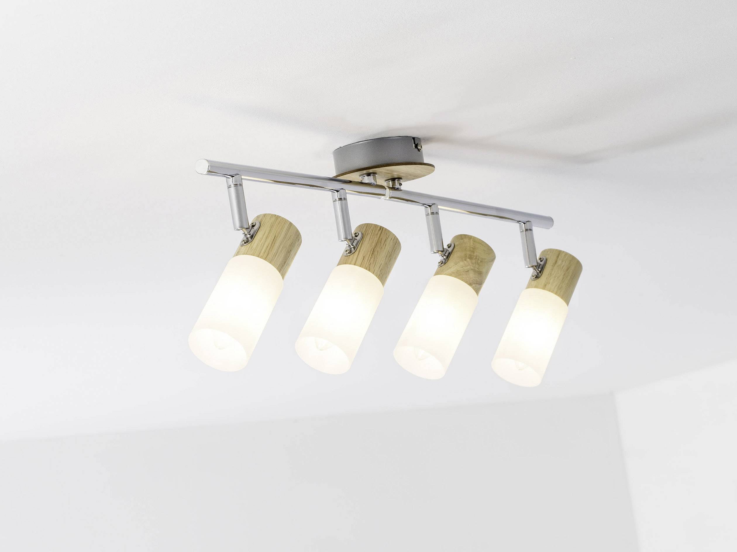 Brilliant Babsan 51432/50 Deckenstrahler LED E14 14W Holz (hell), Weiß