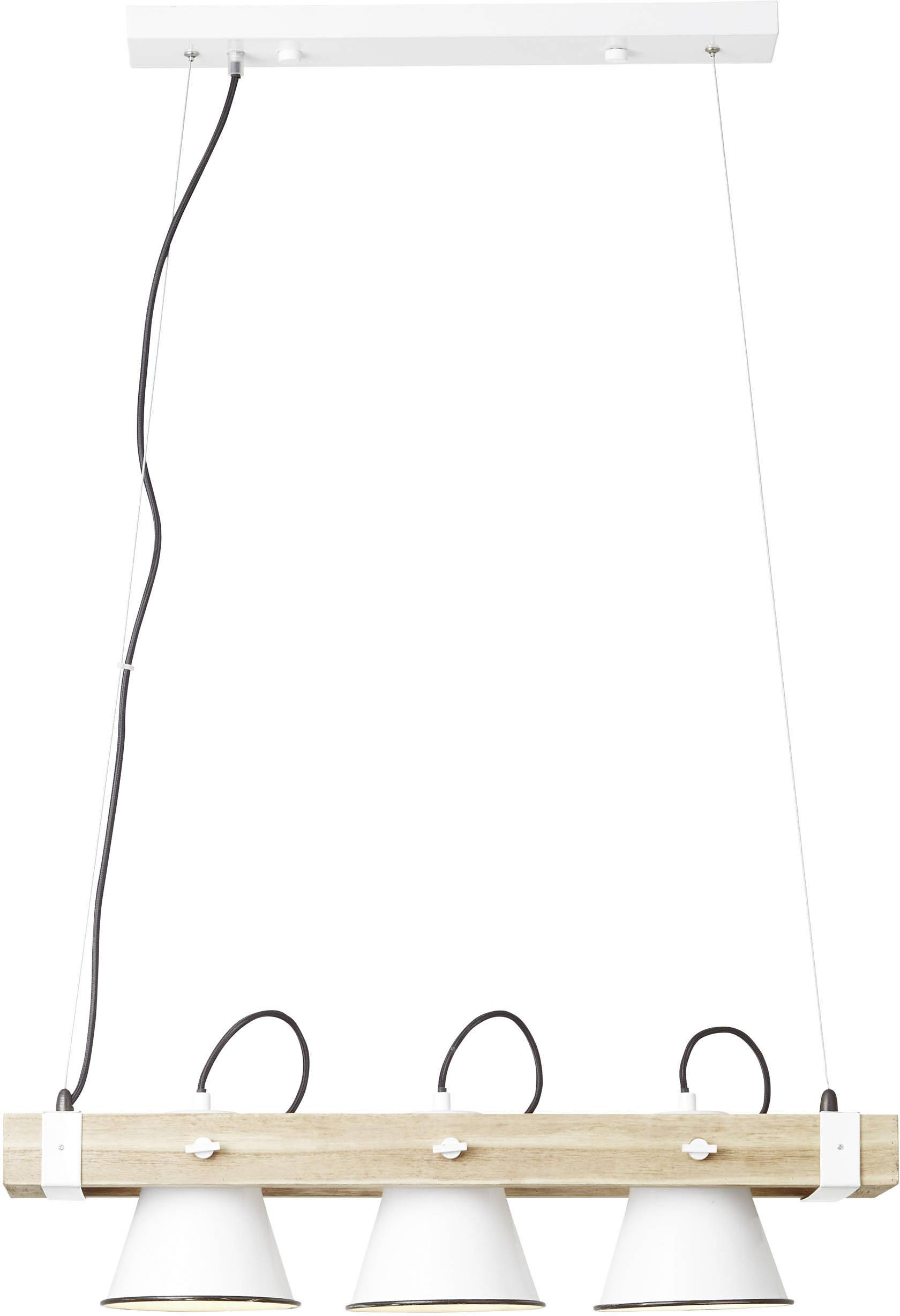 Brilliant Plow 82173/05 Pendelleuchte LED E27 30W Weiß, Holz (hell)