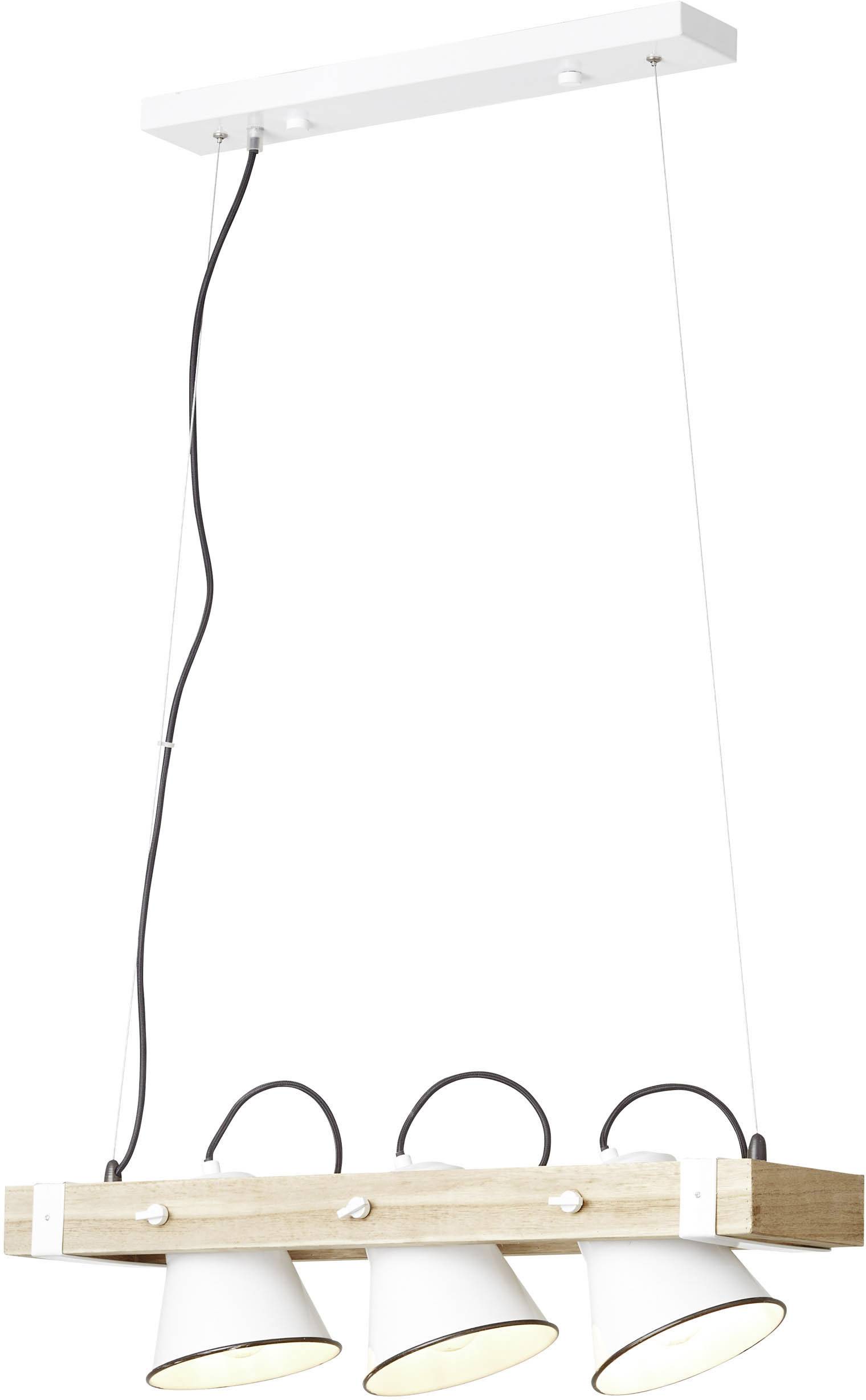 Brilliant Plow 82173/05 Pendelleuchte LED E27 30W Weiß, Holz (hell)